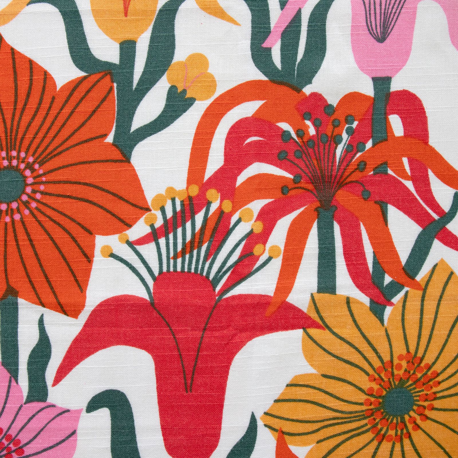 Swedish Art Print Textile With Exotic Floral Design In The Style Of Josef Frank, 1960s photo vinterior
