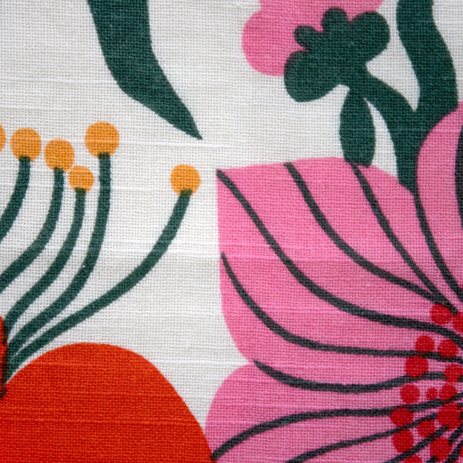 Swedish Art Print Textile With Exotic Floral Design In The Style Of Josef Frank, 1960s photo vintage