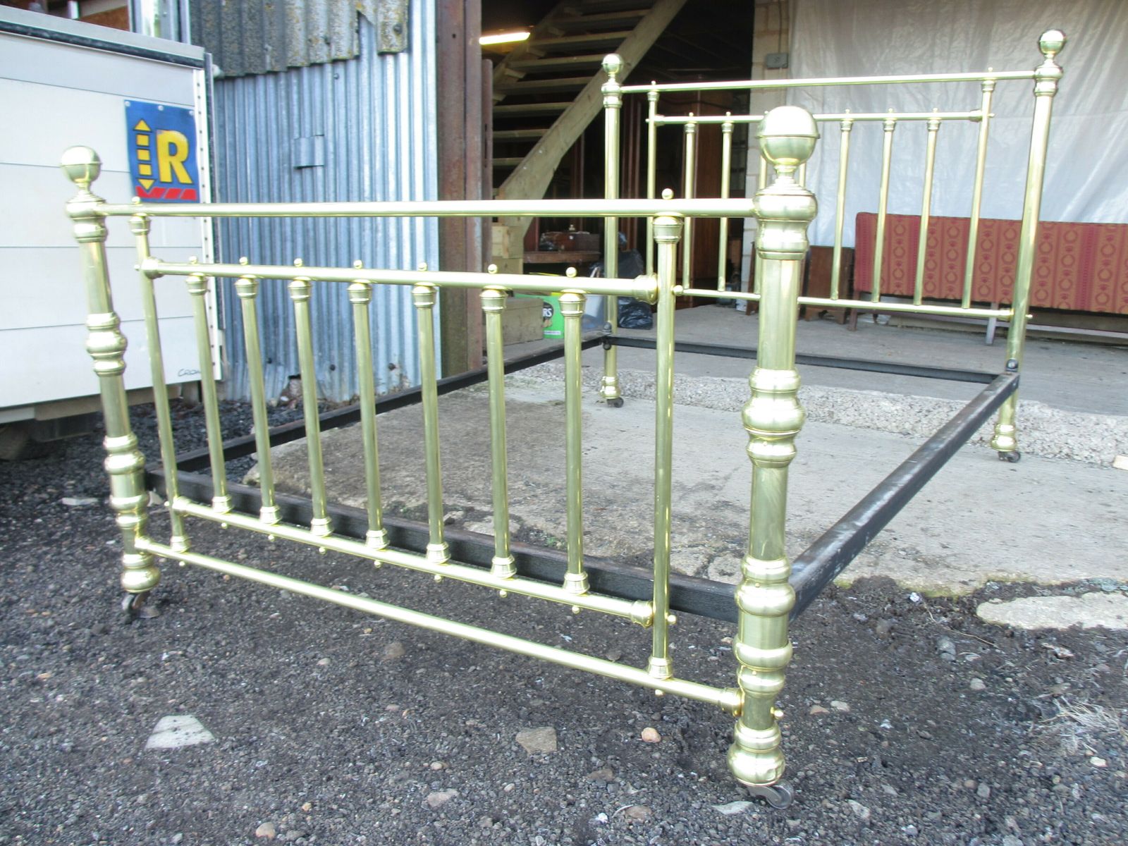 photo for sale Victorian Brass Double Bedstead