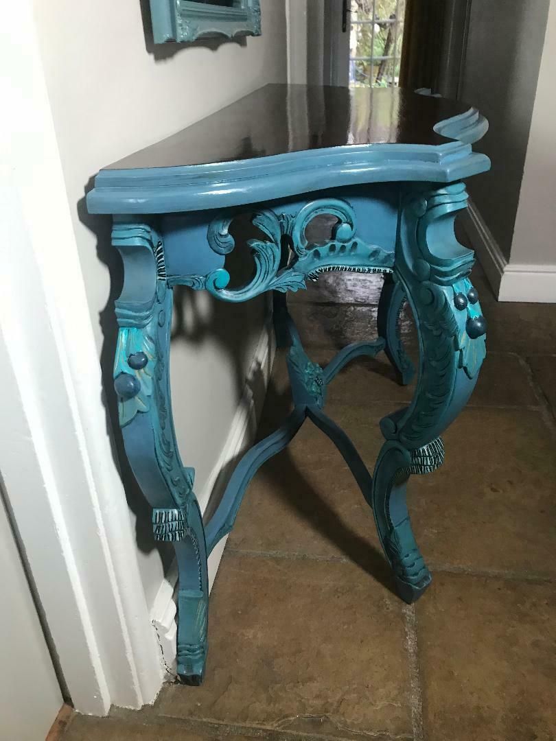 Mid Century Rococo Style Hand Painted Console photo 650.0