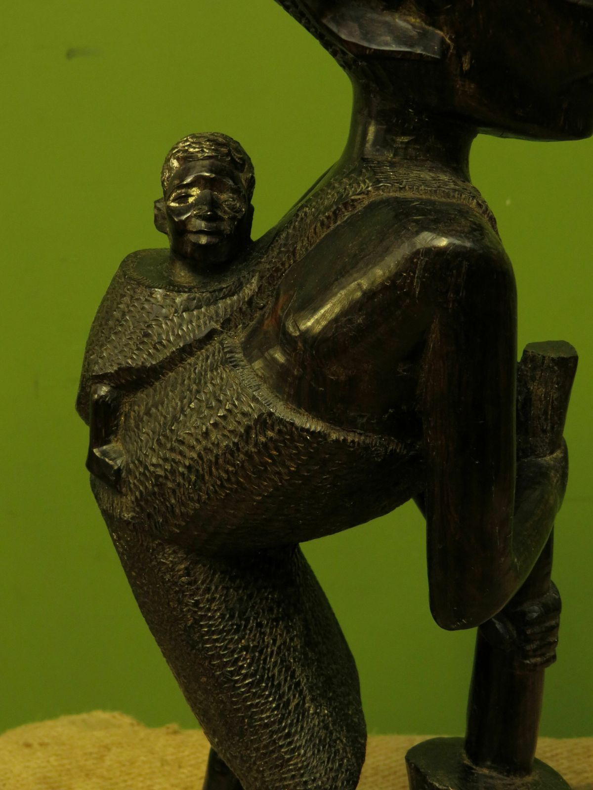 African Carved Ebony Figure Of Mother & Child photo for sale