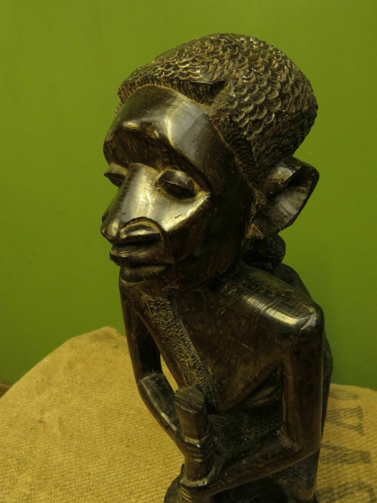 African Carved Ebony Figure Of Mother & Child photo Art