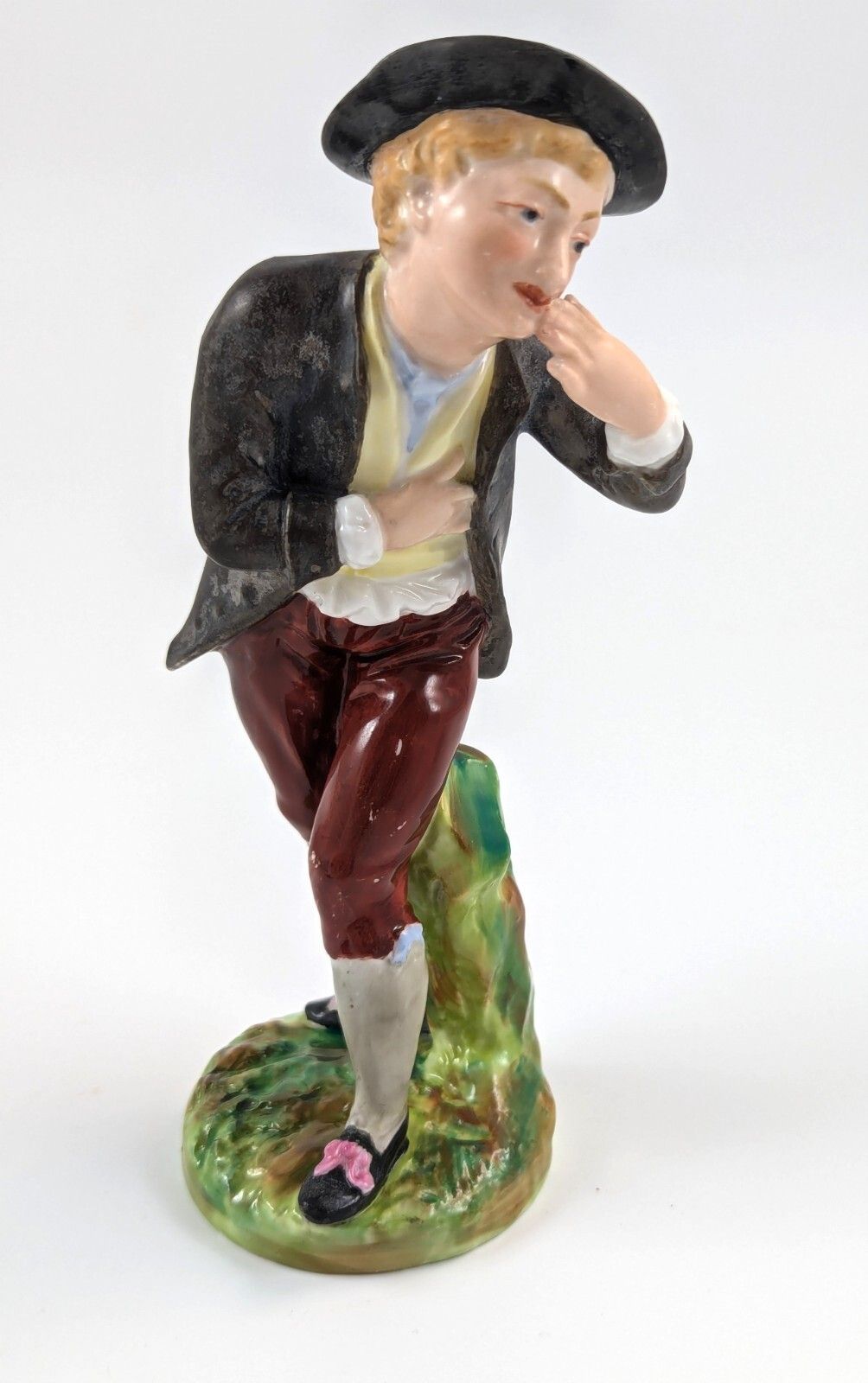 Very Rare Porcelain Figurine Of A Boy, Crown Derby, 1880 photo vinterior