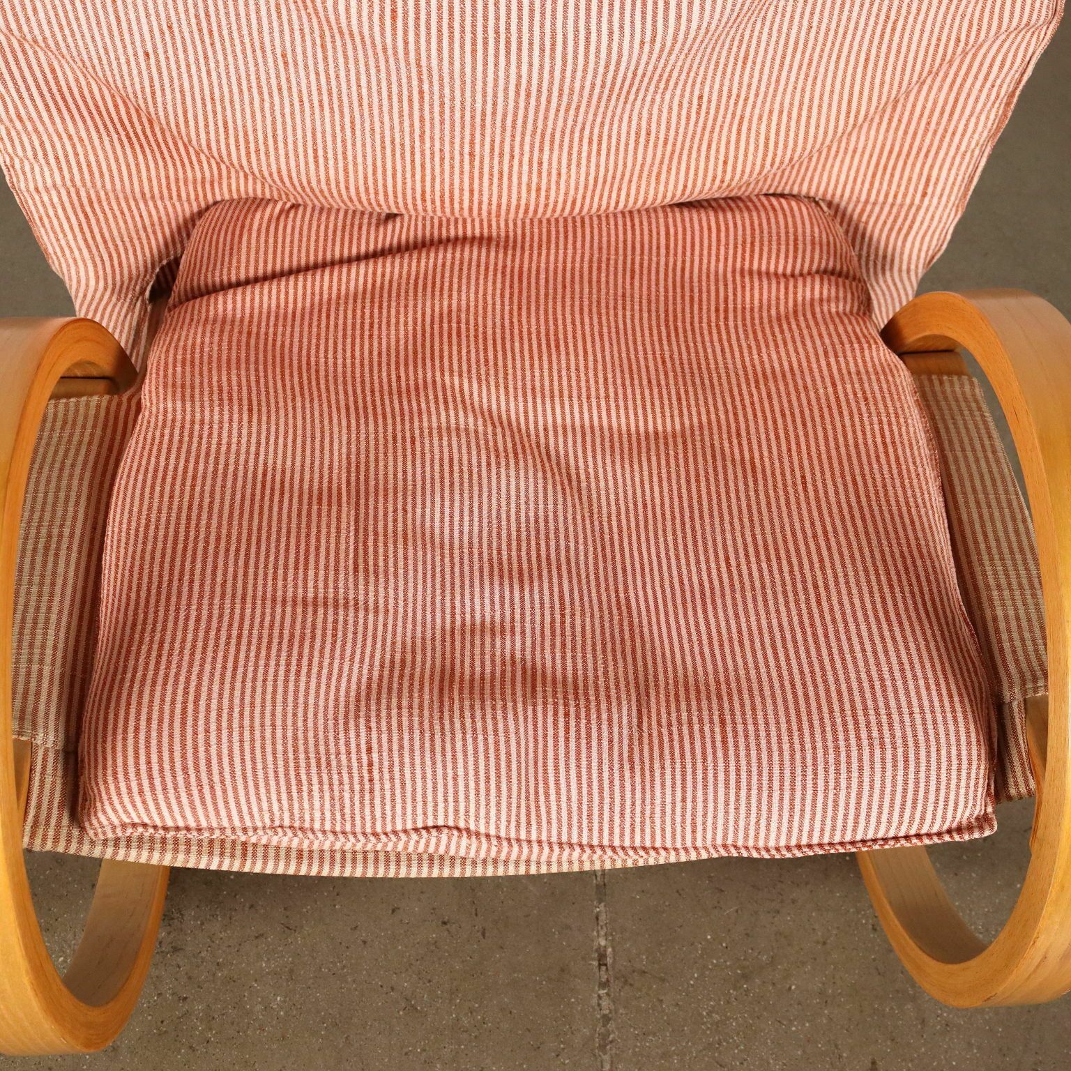 Vintage 1970s Armchair Wood Fabric Italy photo 960.0
