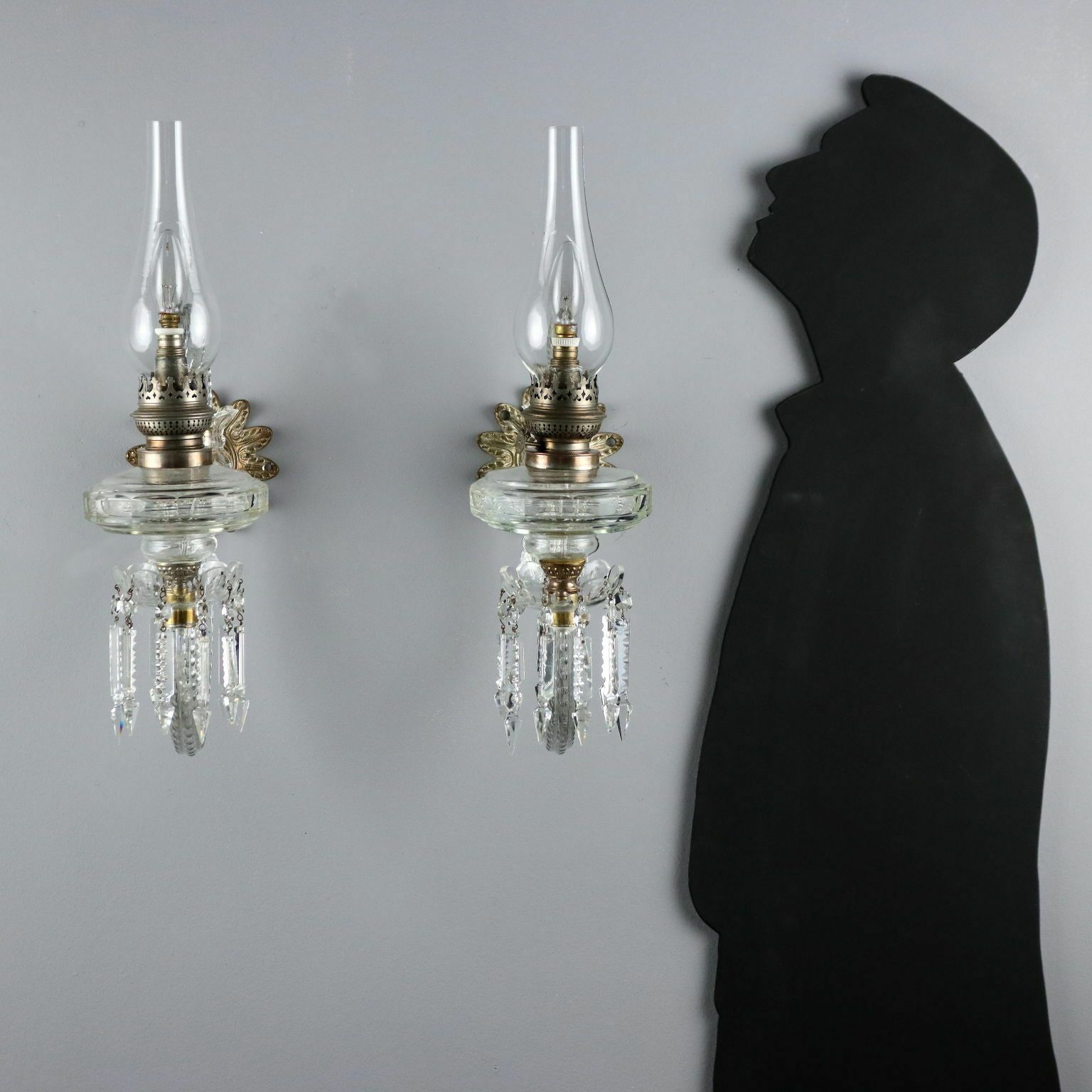 Antique Wall Lamps Crystal Glass Italy XX Century photo furniture