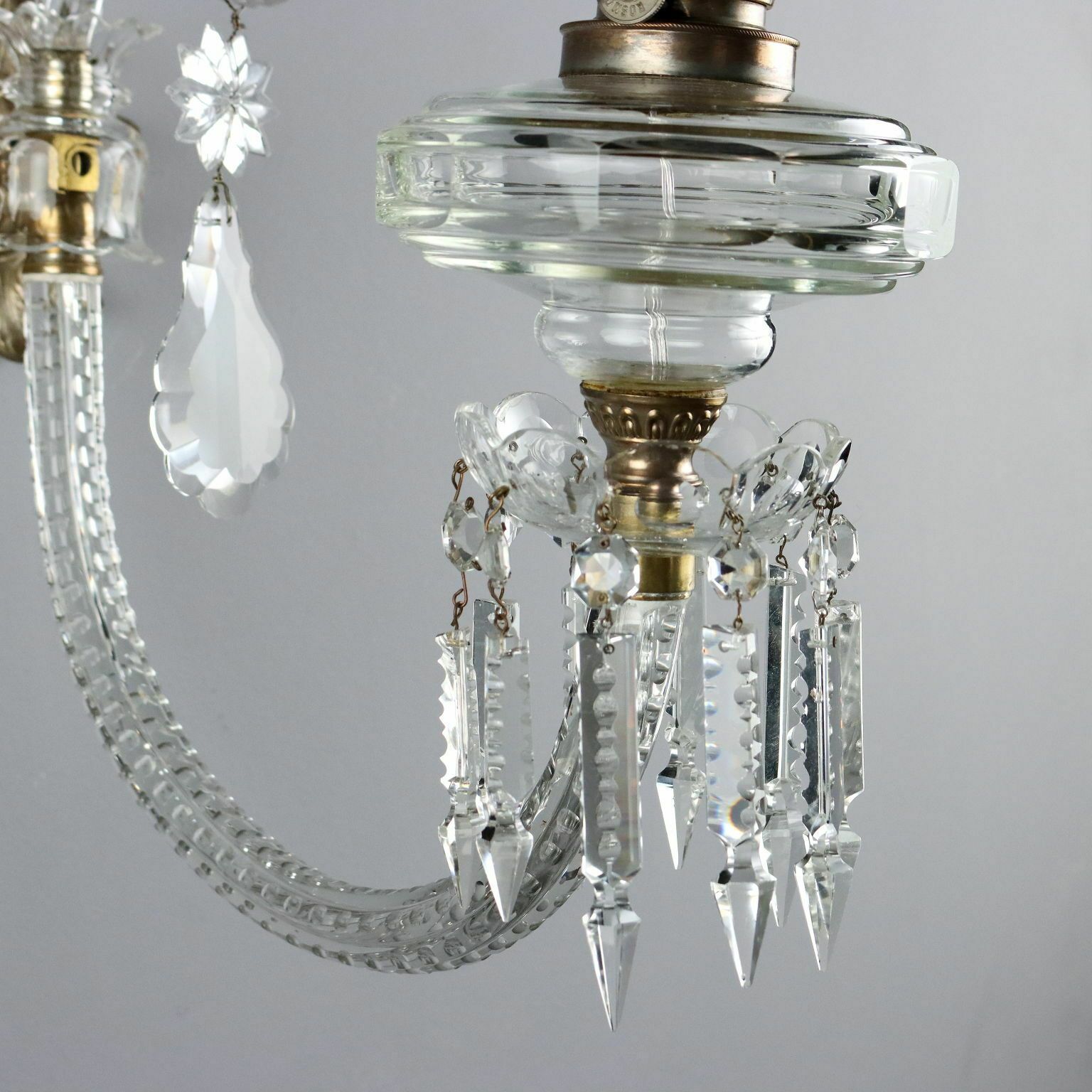 Antique Wall Lamps Crystal Glass Italy XX Century photo vinterior