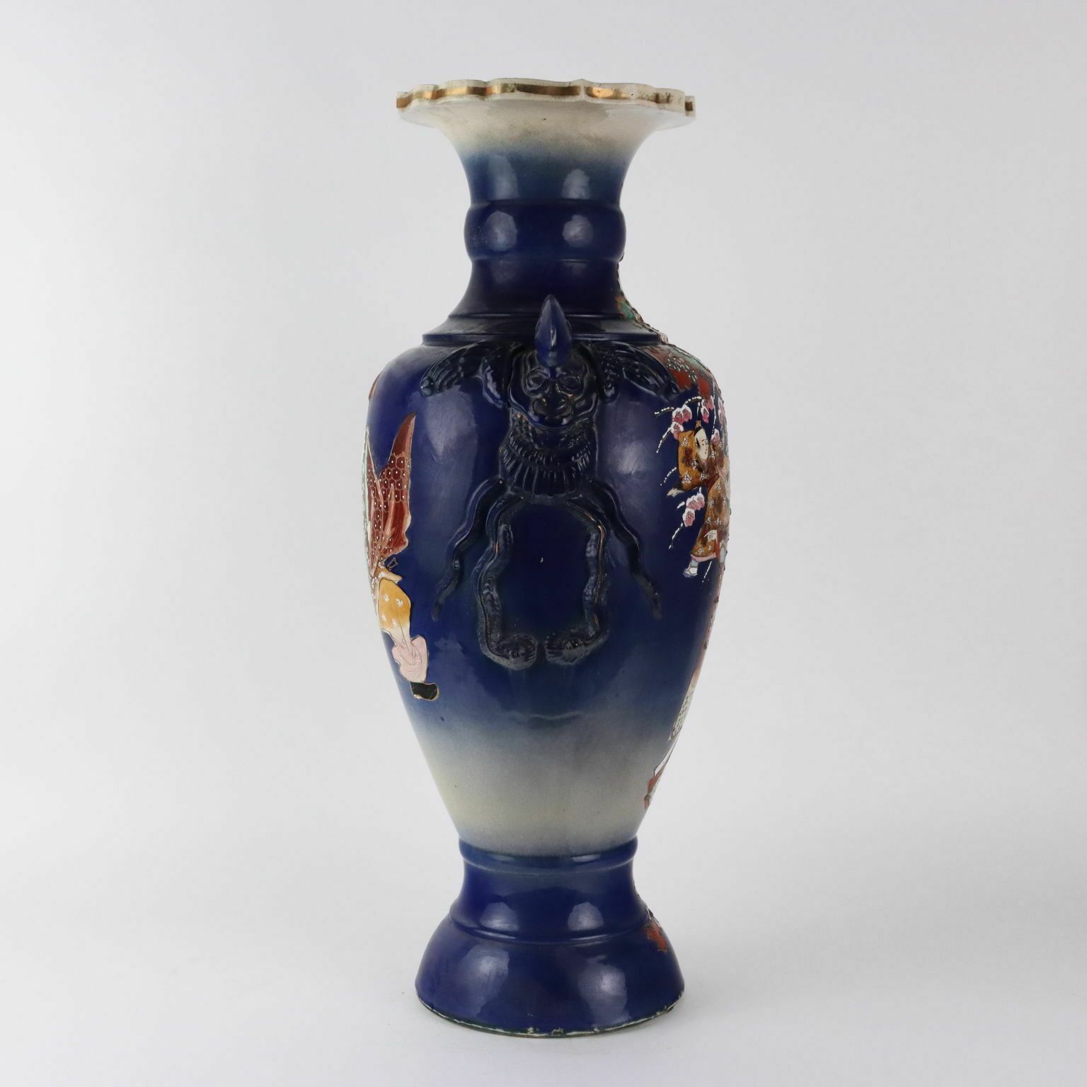 Home Decor Antique Vase Ceramic Flower Decorations Japan Early XX Century photo
