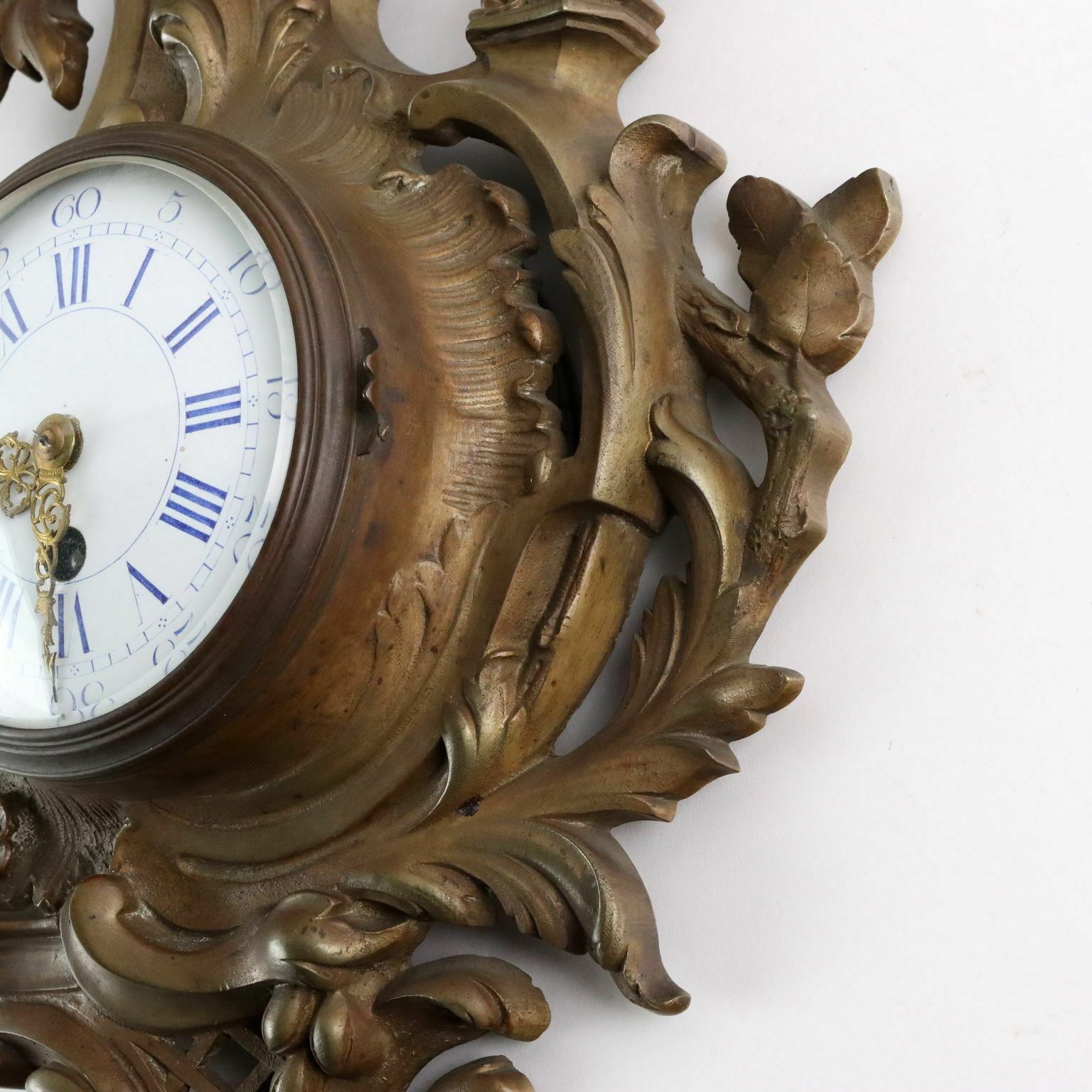 Antique Wall Clock Gilded Bronze France 1921 photo 710.0