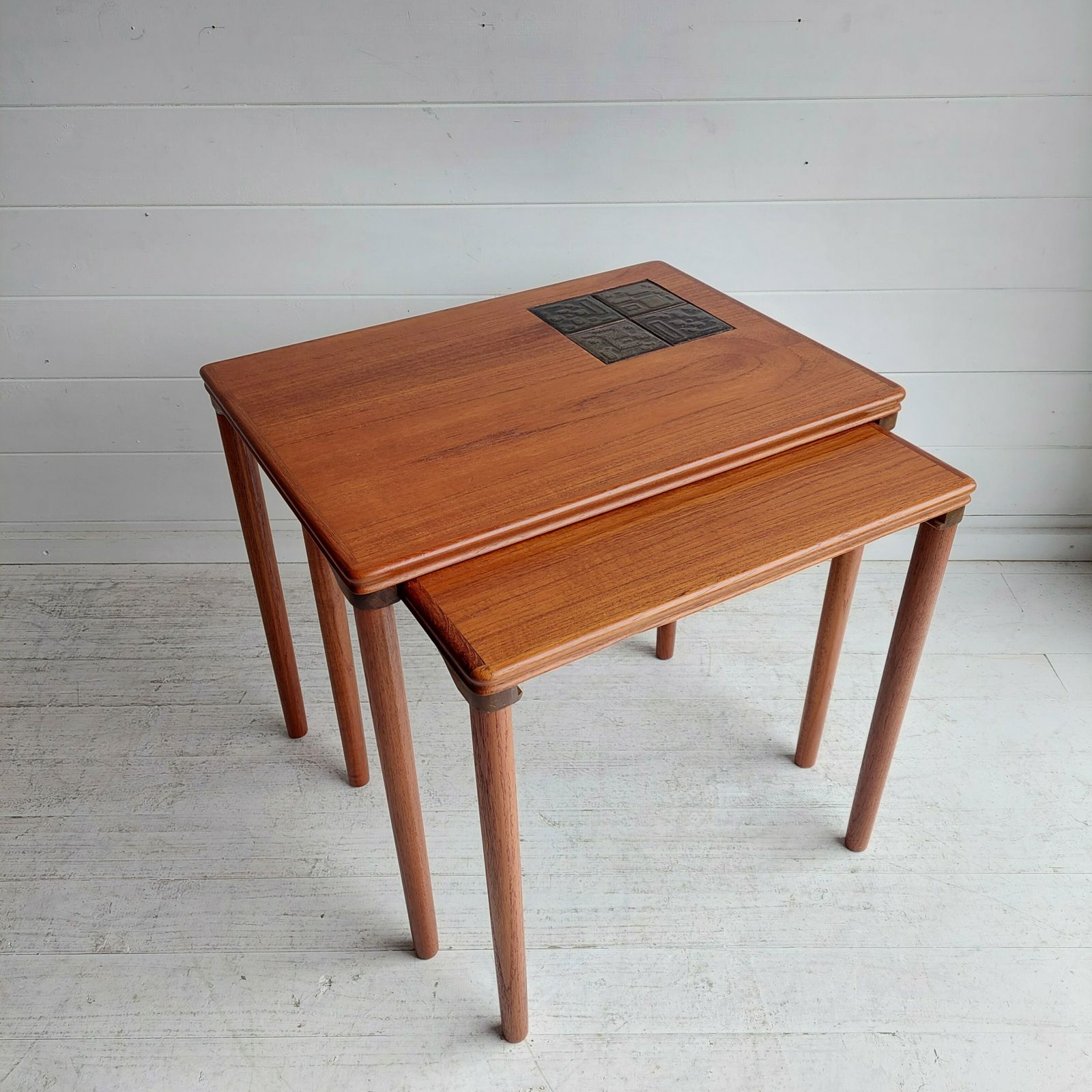 photo furniture Mid Century Danish Teak Nest Of Tables E. W. Bach For Møbelfabrikken Toften 1960s