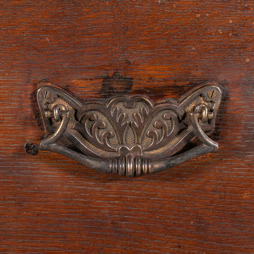 Furniture Antique Fitted Silver Chest, English, Oak, Iron Bound, Shipping Trunk, Victorian photo