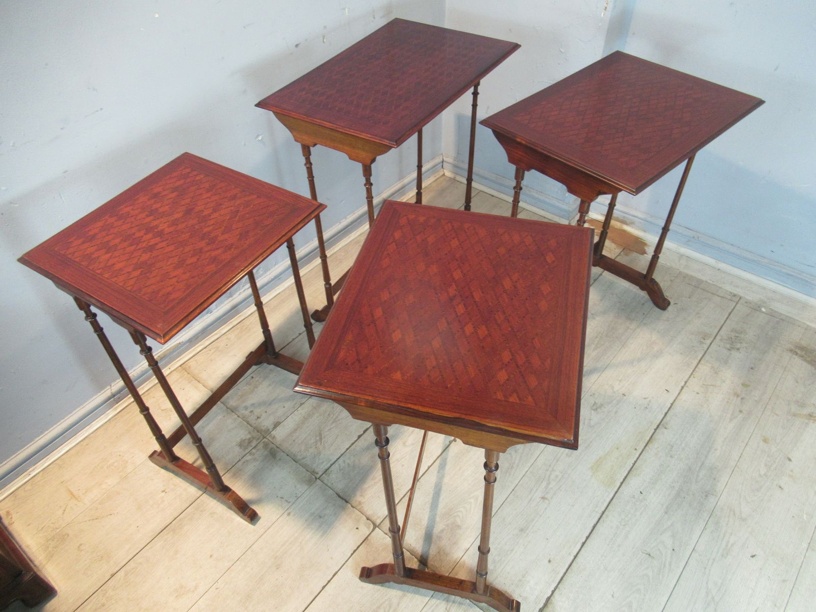 Furniture Edwardian   Mahogany  Nest Of   Four Occasional  Tables photo