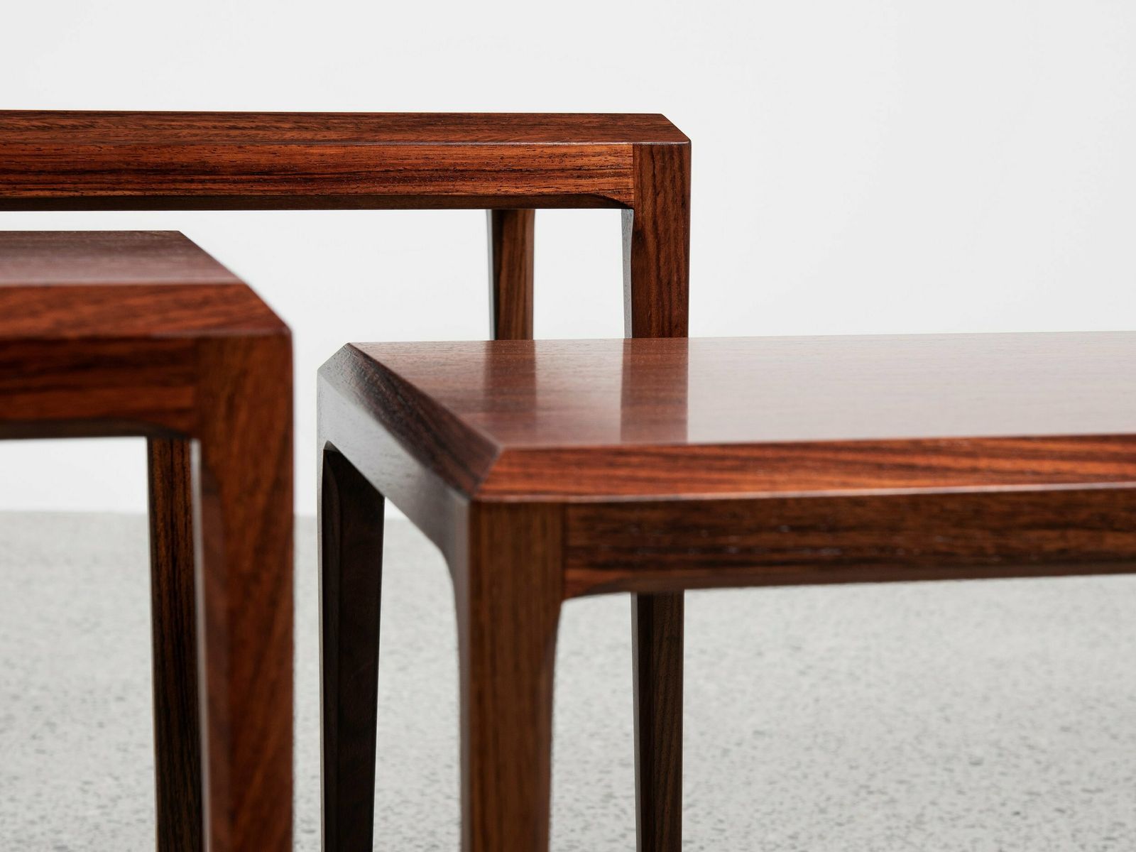 Midcentury Danish Nest Of 3 Side Tables In Teak By Johannes Andersen For Silkeborg 1960s photo Furniture