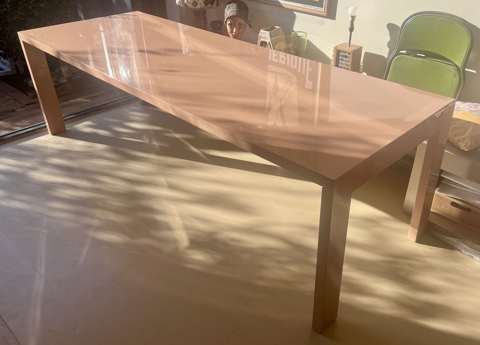 Rare Cappellini 250x90x75 Gamma Extra Long Dining Table By Jasper Morrison In Glossy/Polished Beige Lacquer (1998)