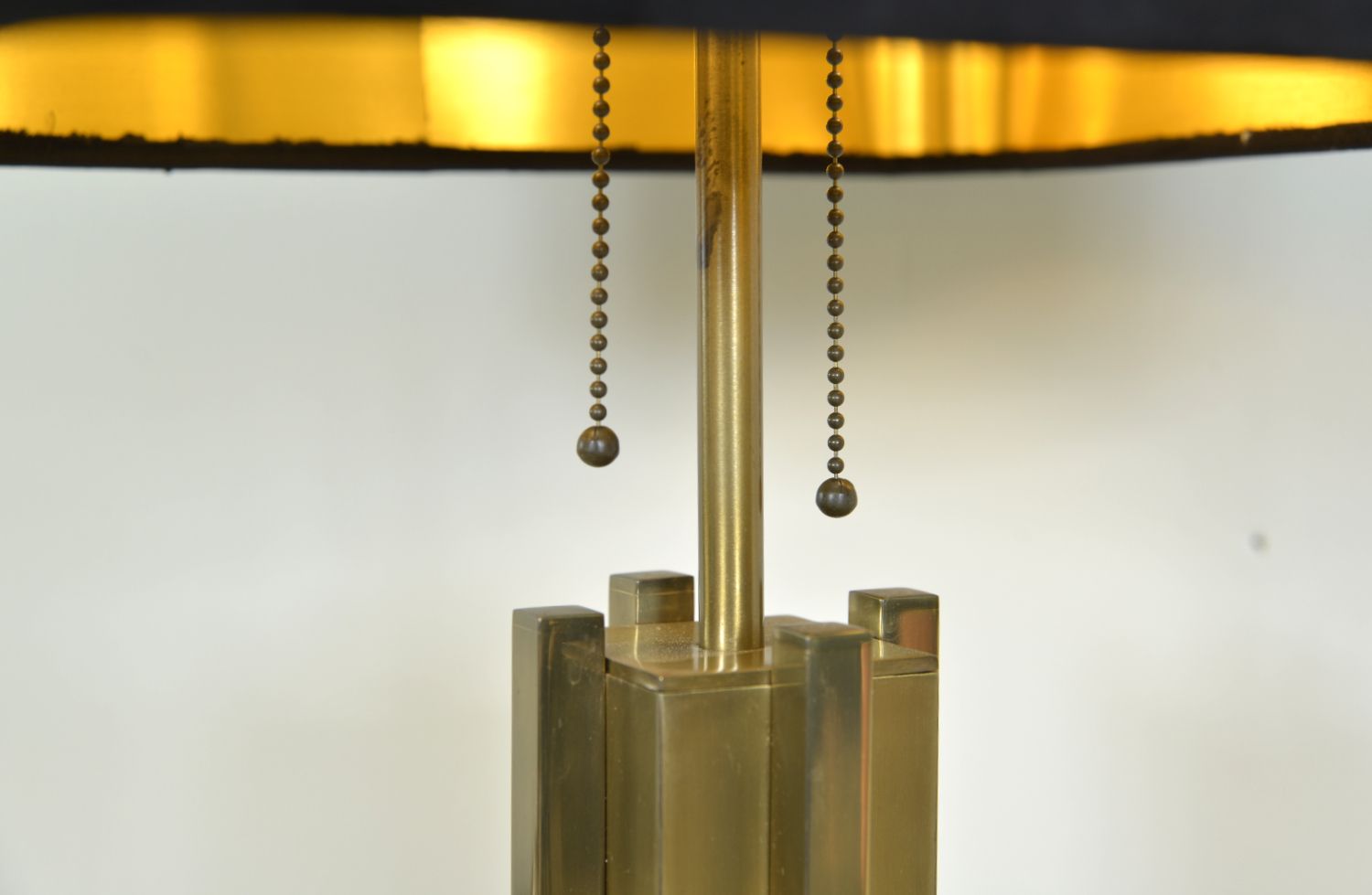 1970s Brutalist Brass Gold Table Lamp By Belgo Chrom Willy Rizzo Style Belgium photo vinterior