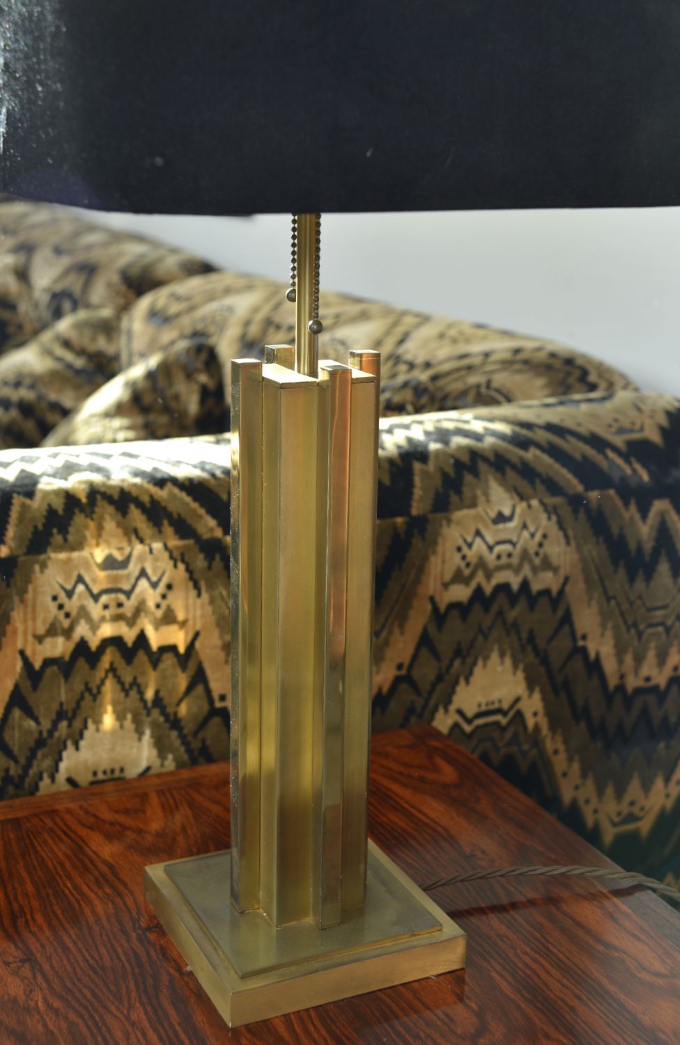 890.0 1970s Brutalist Brass Gold Table Lamp By Belgo Chrom Willy Rizzo Style Belgium photo