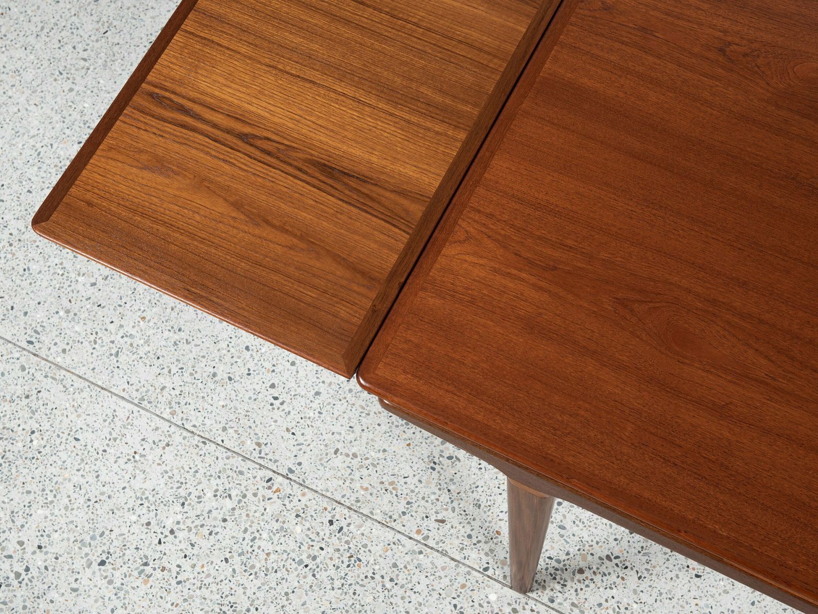 photo furniture Midcentury Rectangular Extendable Dining Table In Teak By Johannes Andersen For Uldum 1960s
