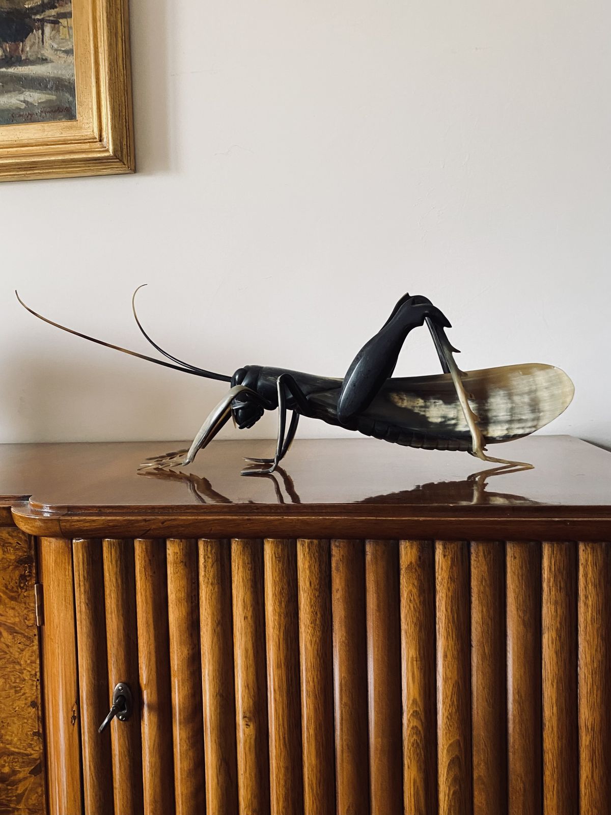 Mid Century Hand Crafted Horn Grasshopper, France 1960s photo 1000.0