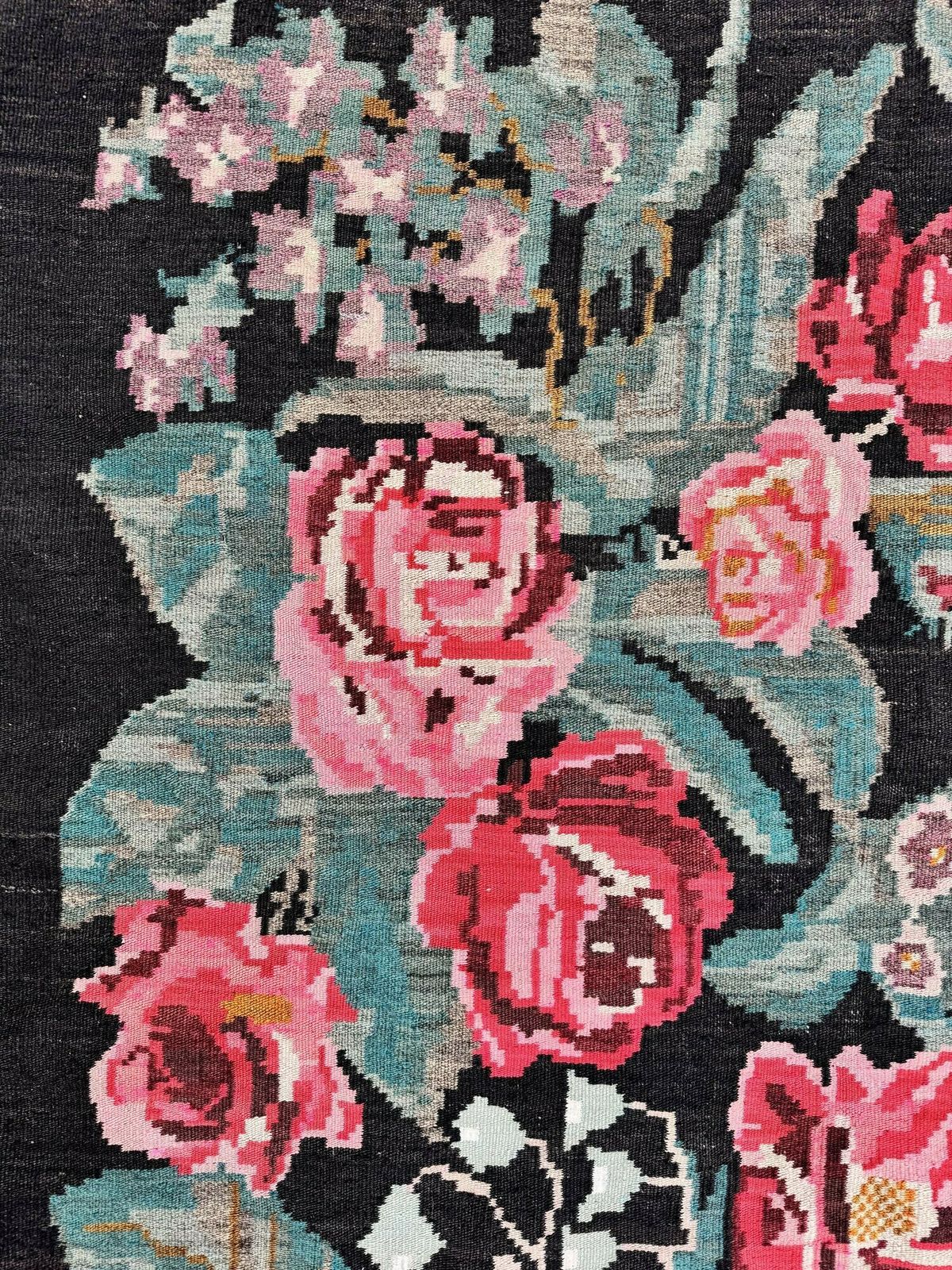 650.0 Vintage Bessarabian Kilim 2.21m X 1.30m photo