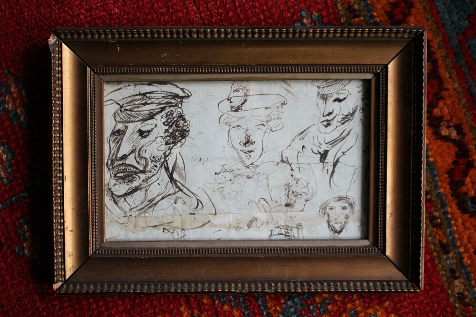 Circa 1780 Sailor's Naval Maritime Pen & Ink Wash Portrait Sketch's Folk Art photo buy