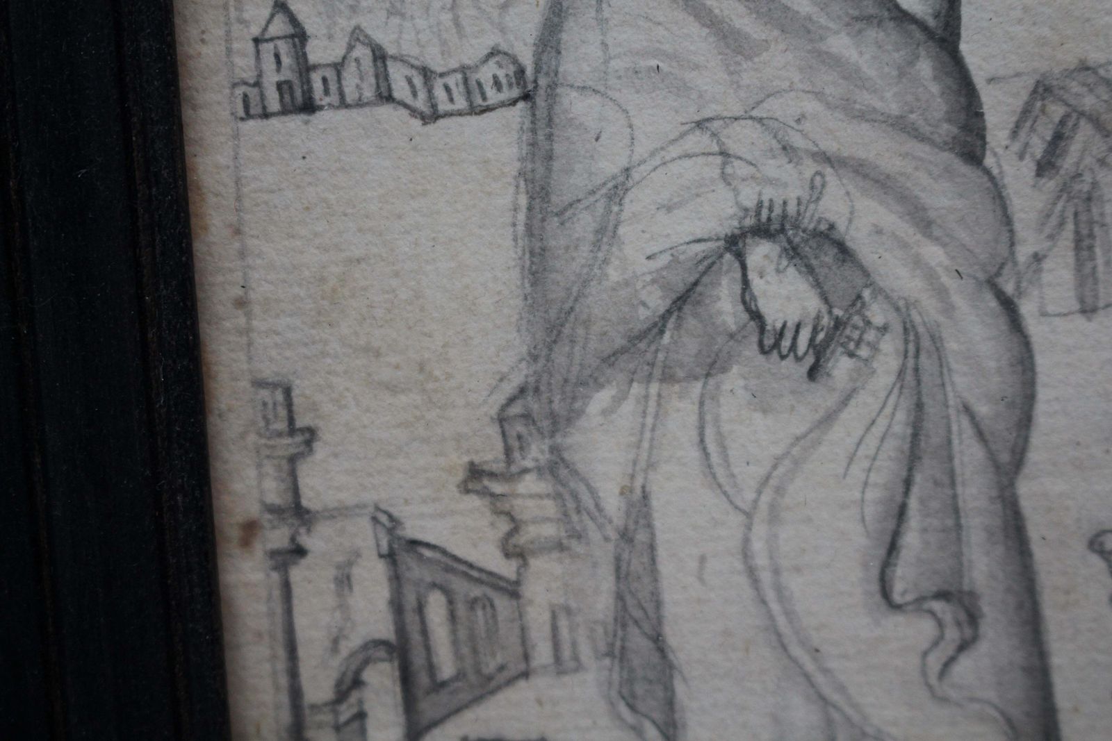 photo furniture Early 19th Century Pencil Sketch, Warrior & Divines Medieval Grand Tour