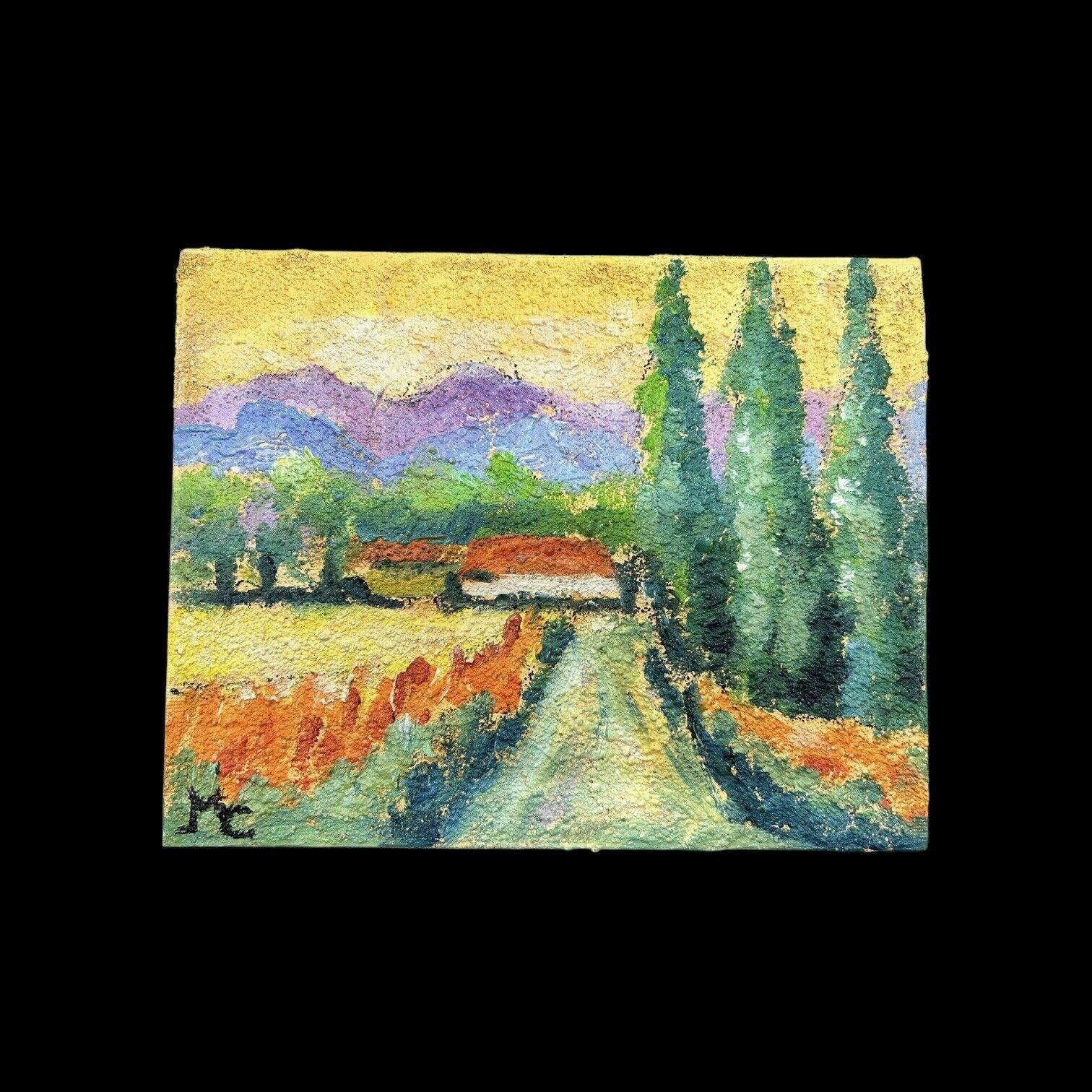 20th Century Impressionist Impasto Oil Landscape By Maggy Clarysse (1931 2001) photo furniture