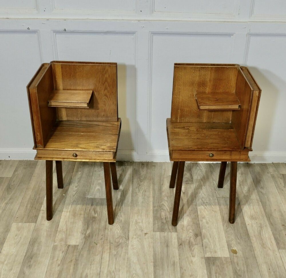 A Pair Of French Arts And Crafts Bedside Tables photo furniture