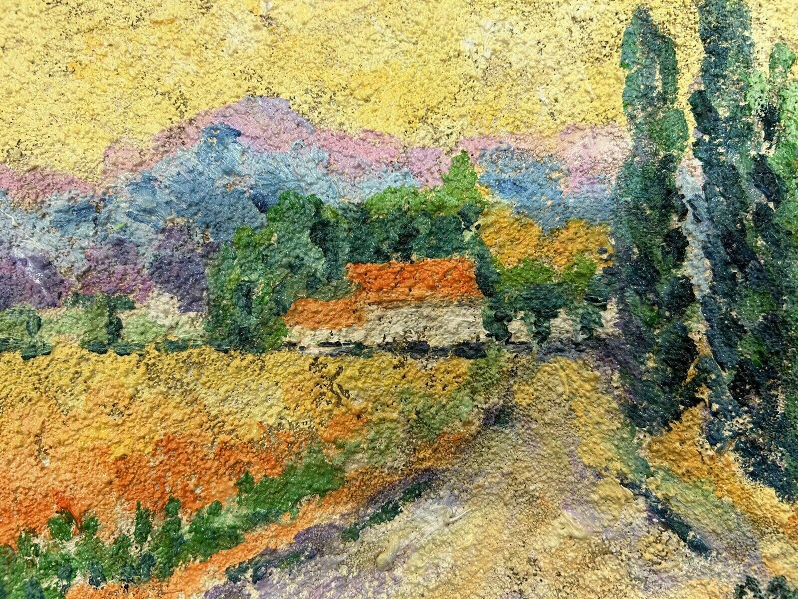 20th Century Impressionist Impasto Oil Landscape By Maggy Clarysse (1931 2001) photo furniture