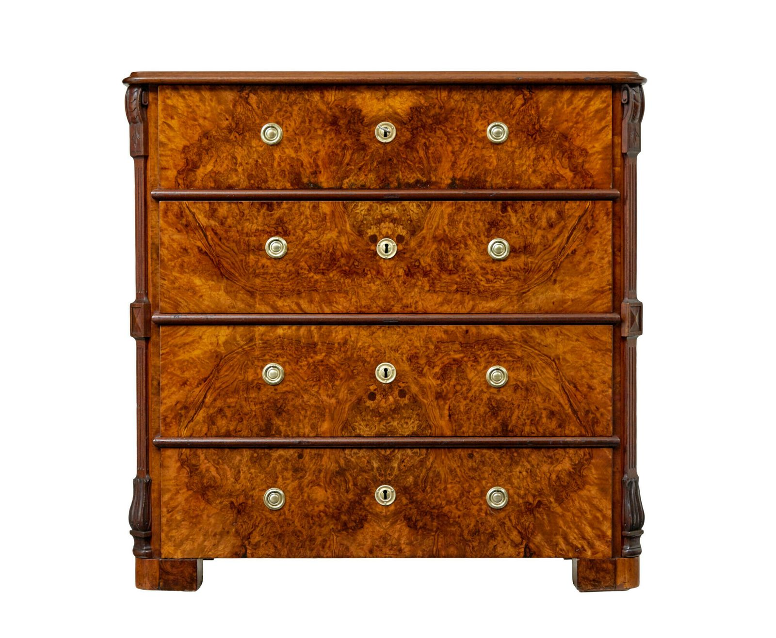 photo furniture Swedish 19th Century Burr Walnut Chest Of Drawers