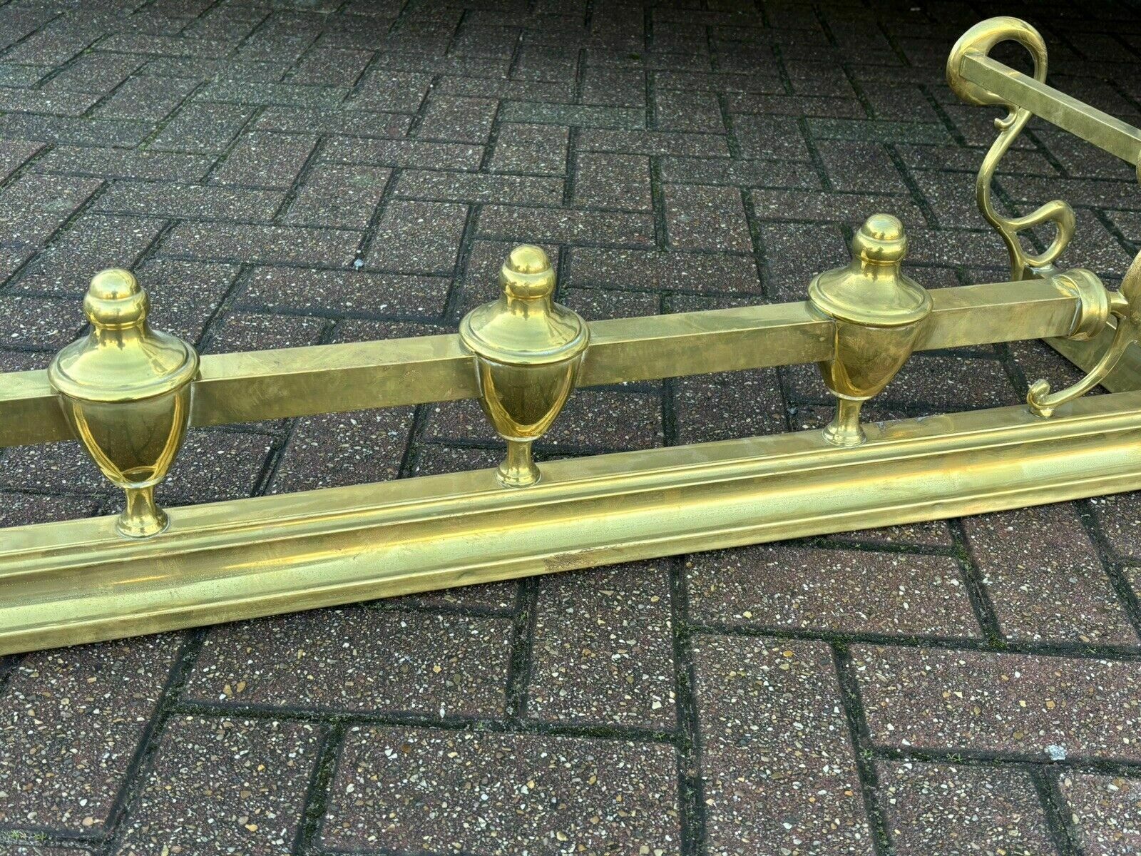 photo for sale Victorian Brass Fender For A Fireplace