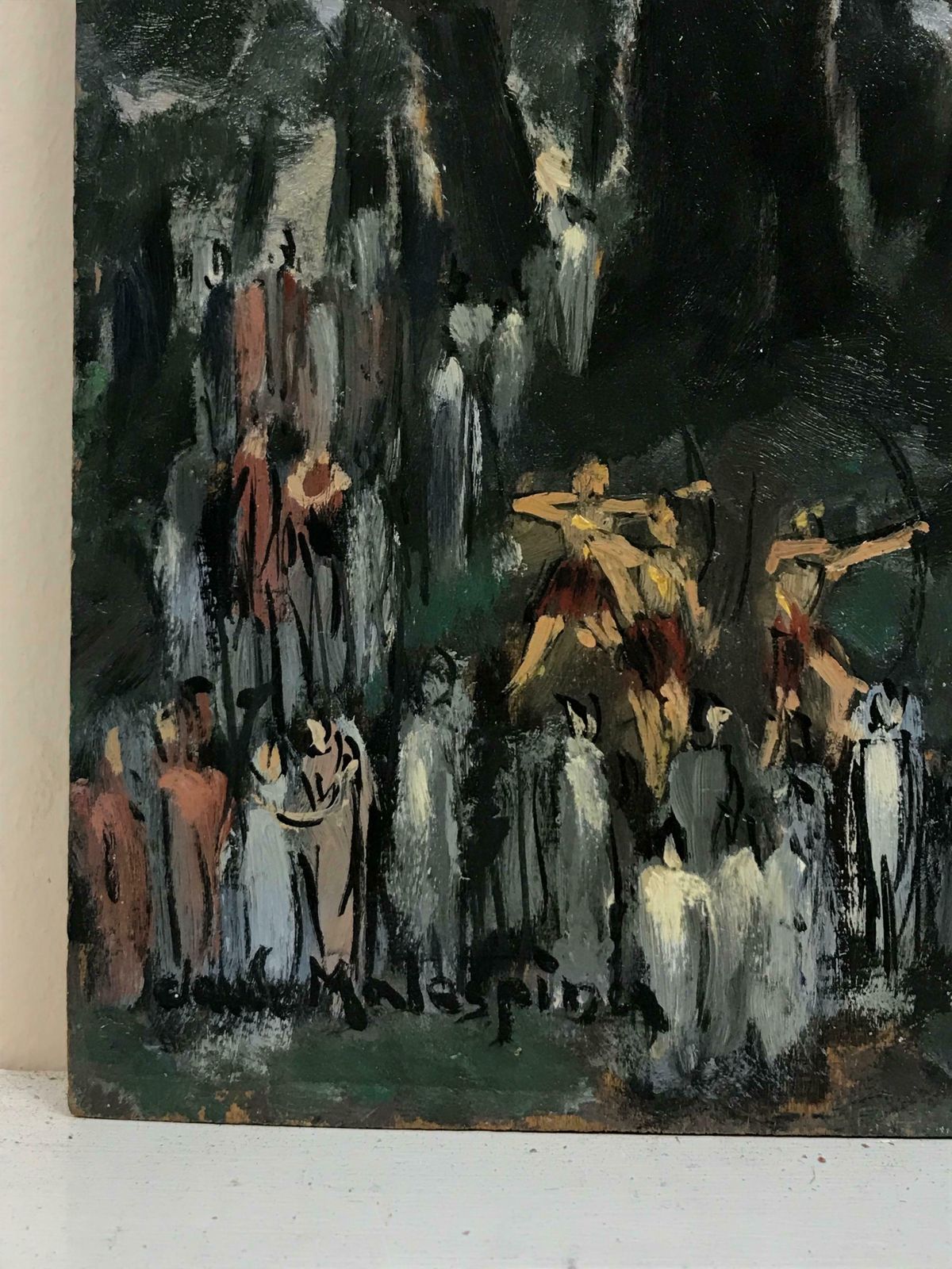 French Schoolmartyrdom Of Saint By Bow & Arrow In Woods Roman Soldiers, French Oil photo 7632.0