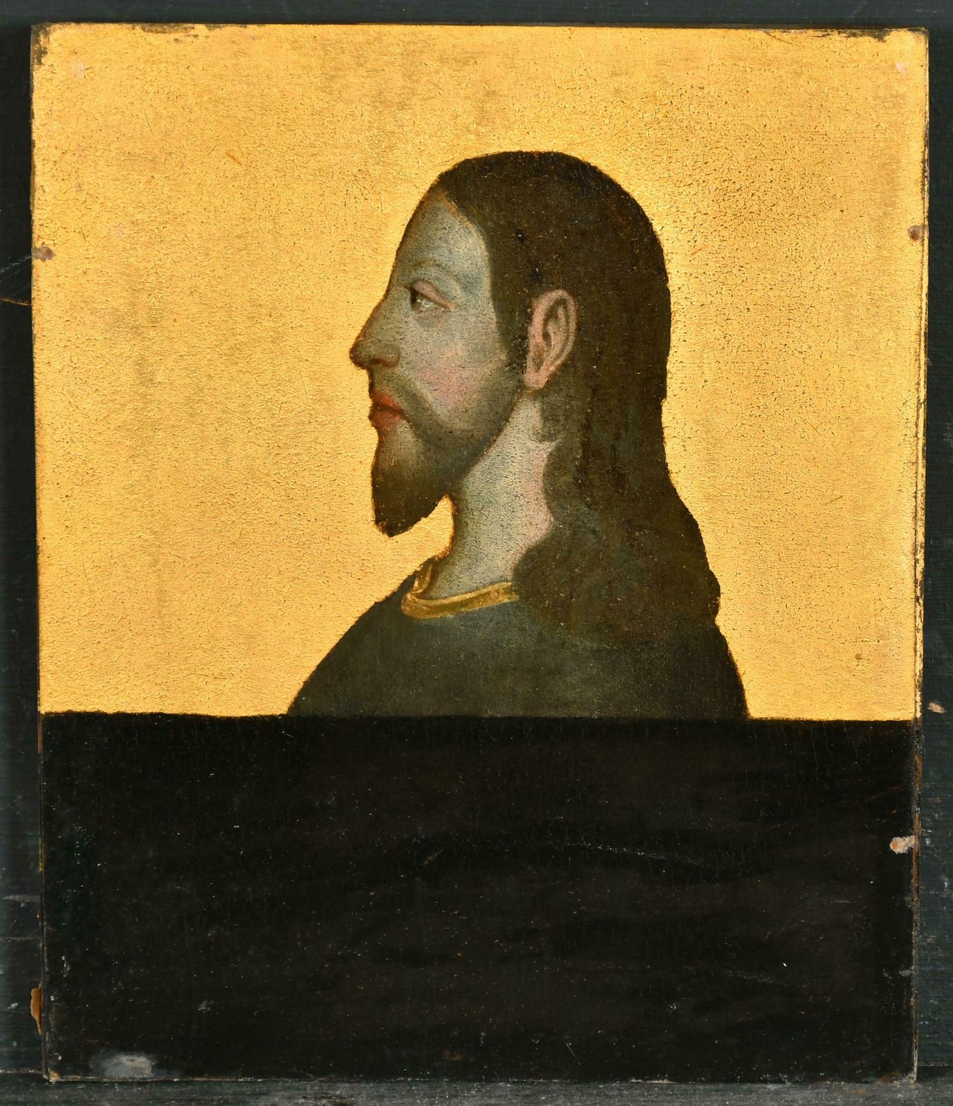 19th Century Dutch Schoolrenaissance Style Head Profile Portrait Of Christ Beautiful Antique Oil Painting photo furniture
