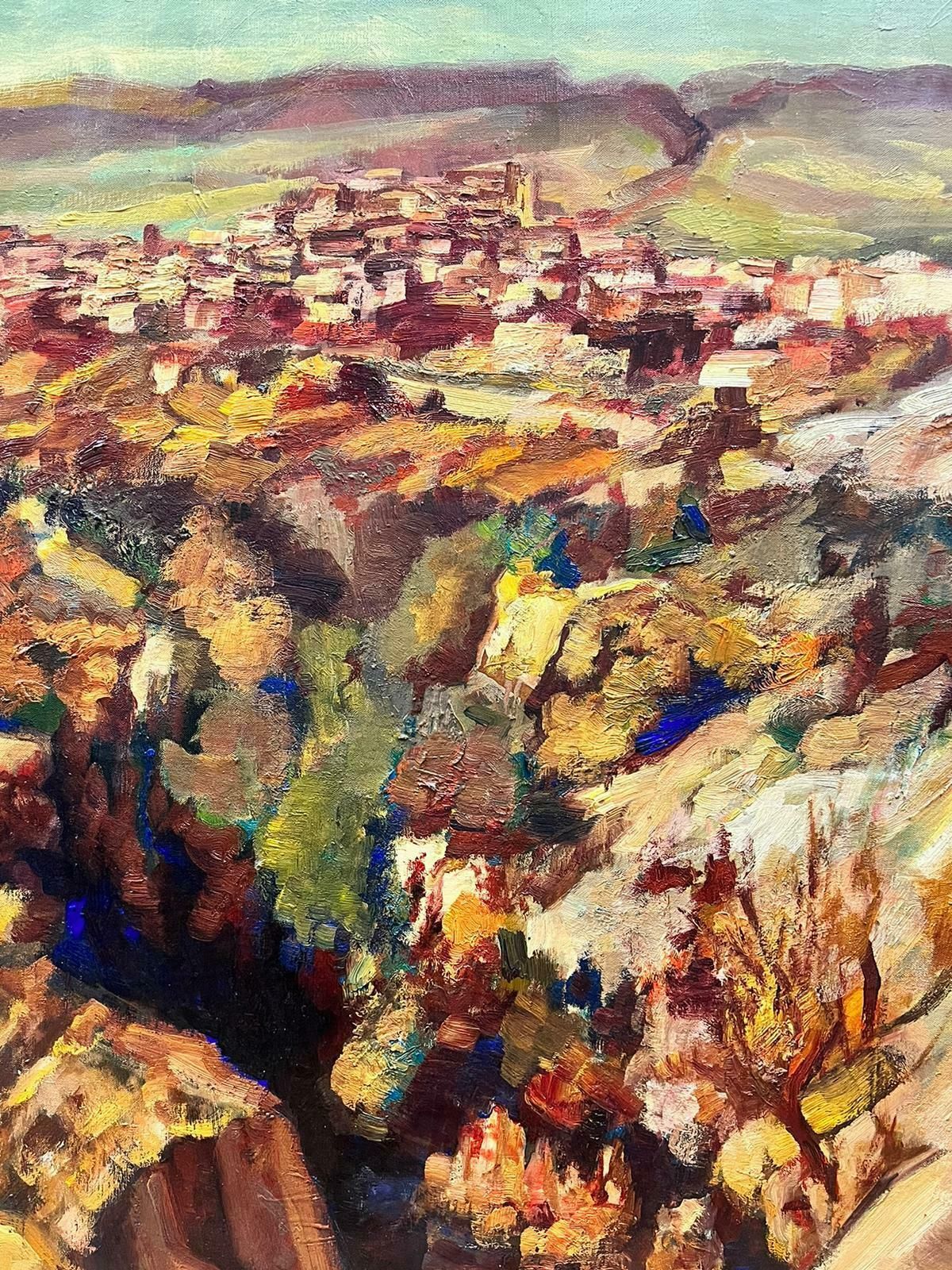 Josine Vignonmid 20th Century Provence Village Signed French Oil Beautiful Thick Oil Paint1960's photo for sale
