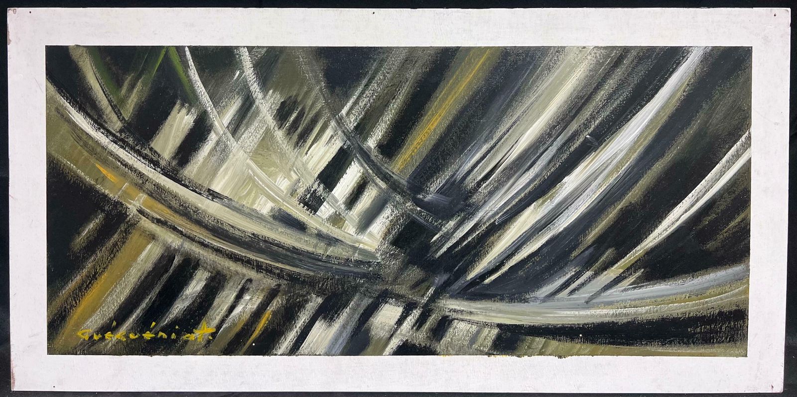 Gerard Guegueniatfrench Abstract Expressionist Signed Oil Large Original 20th Century Composition photo furniture