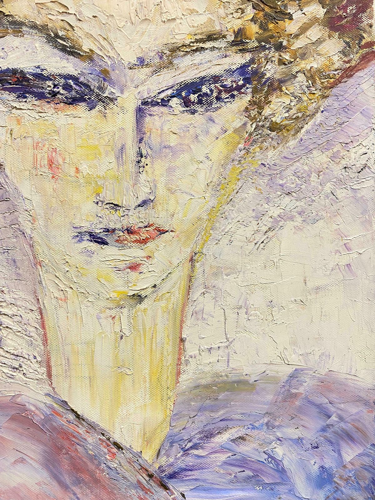 P Vilette20th Century Original French Expressionist Portrait Oil Painting20th Century photo for sale