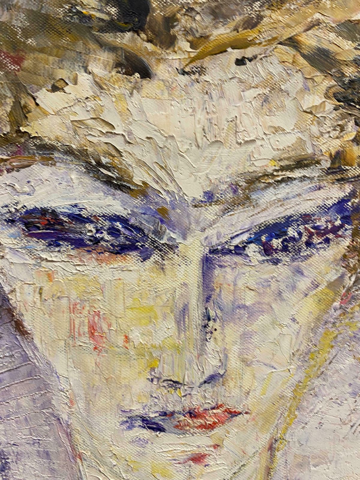 P Vilette20th Century Original French Expressionist Portrait Oil Painting20th Century photo 509.0