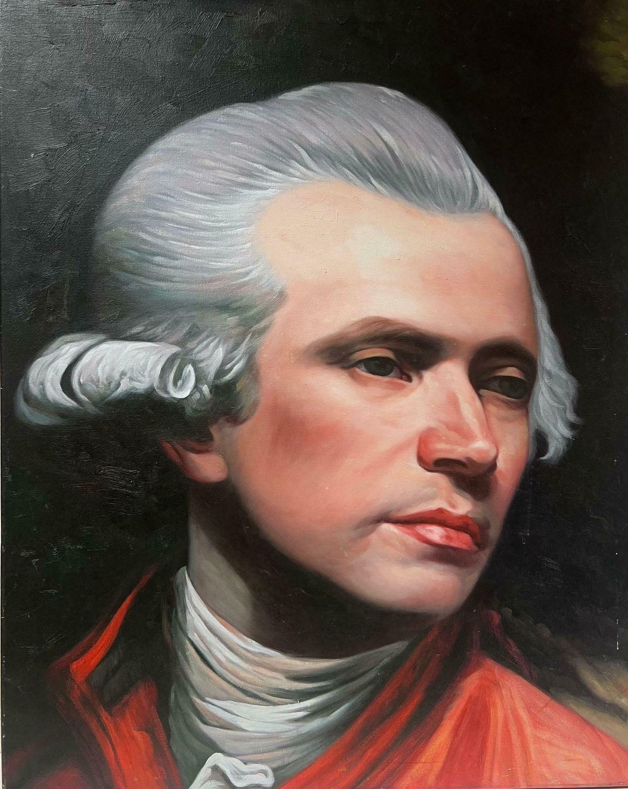 European Artistfine Oil Painting Portrait Of An Aristocratic Wigged Gentleman photo vinterior