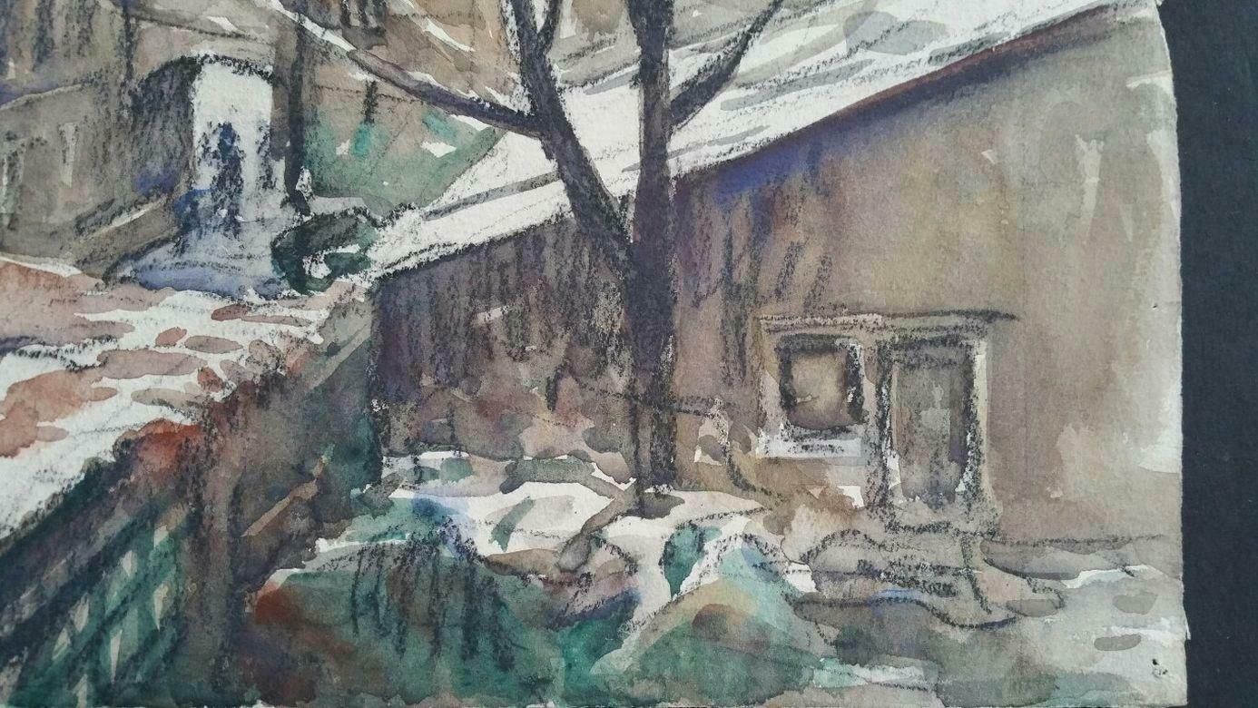 Henri Milochecole De Paris Mid 20th Century City Architectural Winter Scene 1940's photo Art