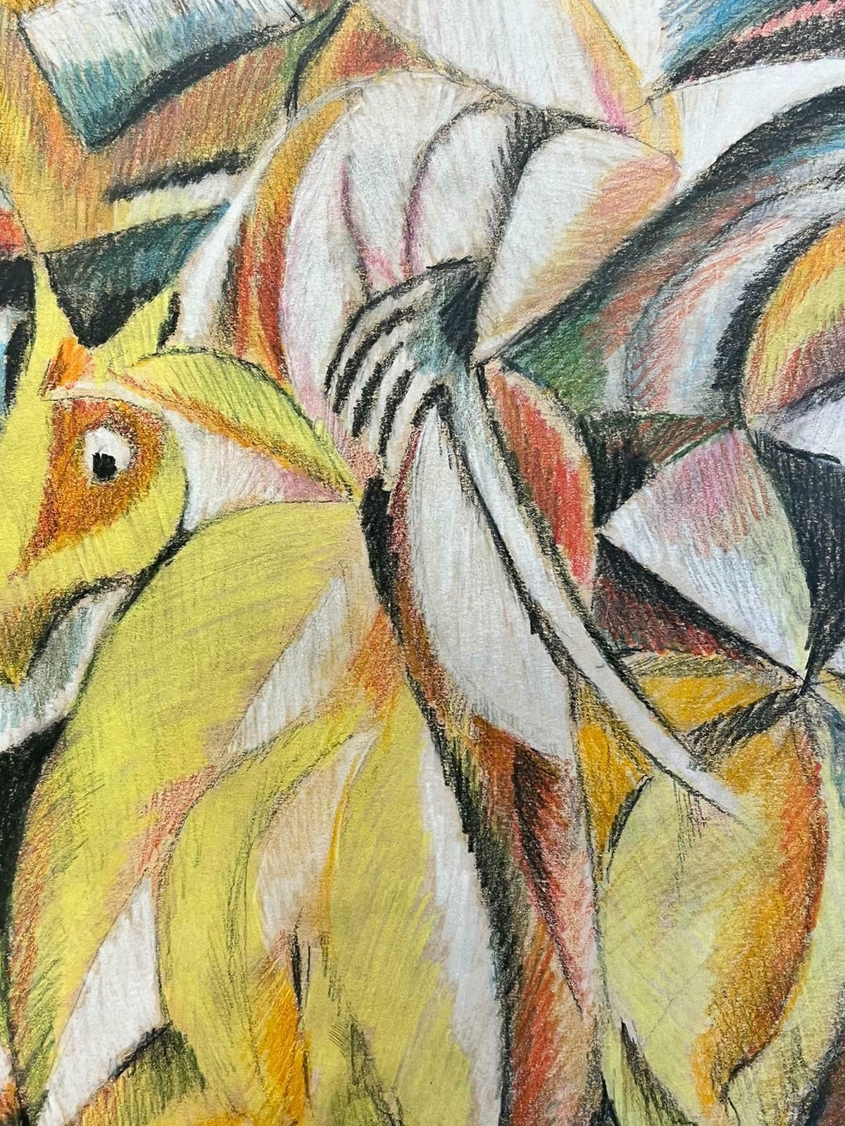 Continental Schoolcubist Figure On Horseback Holding A Skull 20th Century Artwork photo 1526.0