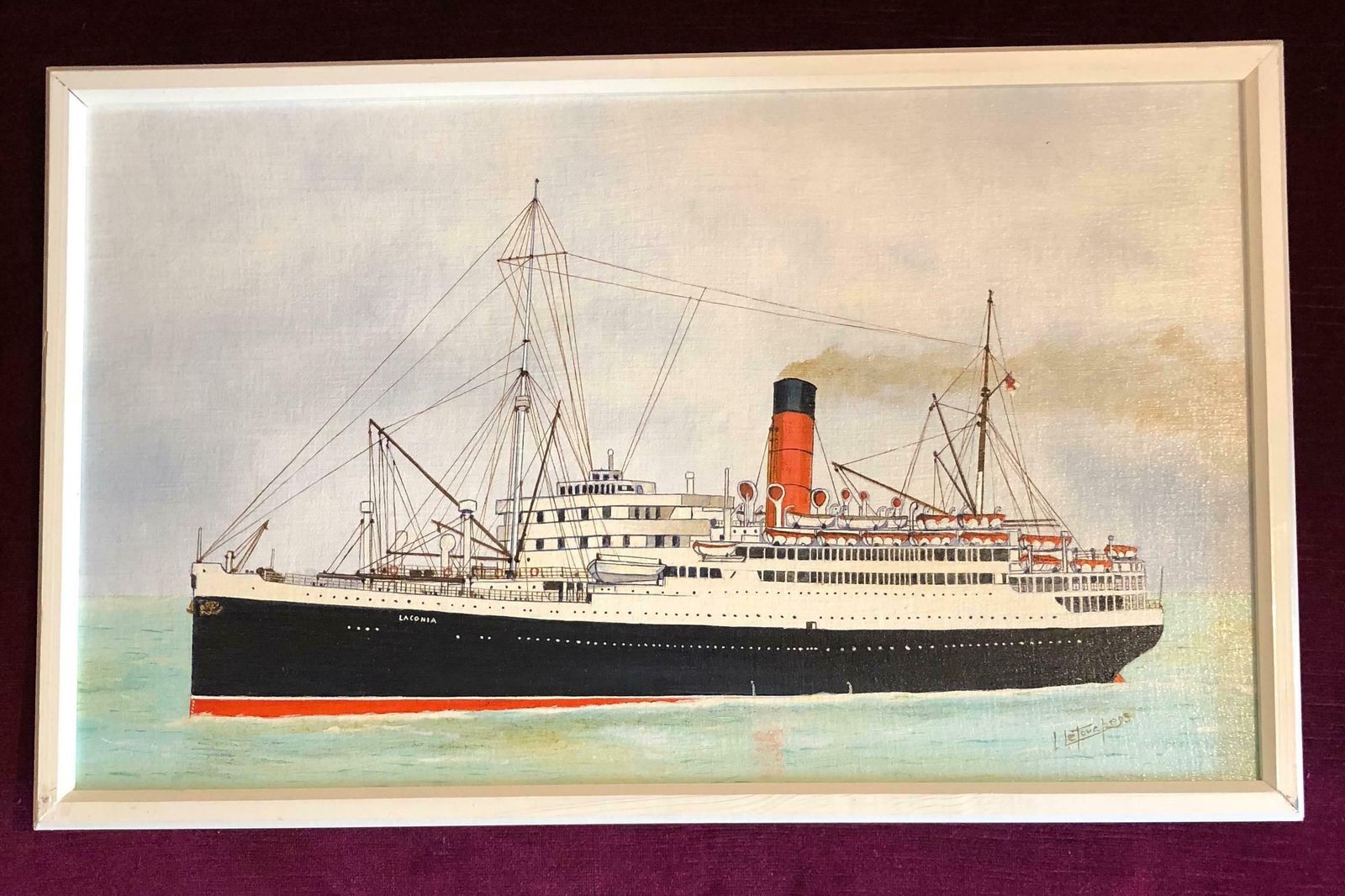 Louis Letoucherms Laconia, Signed Oil Paintingc. 1990 photo furniture