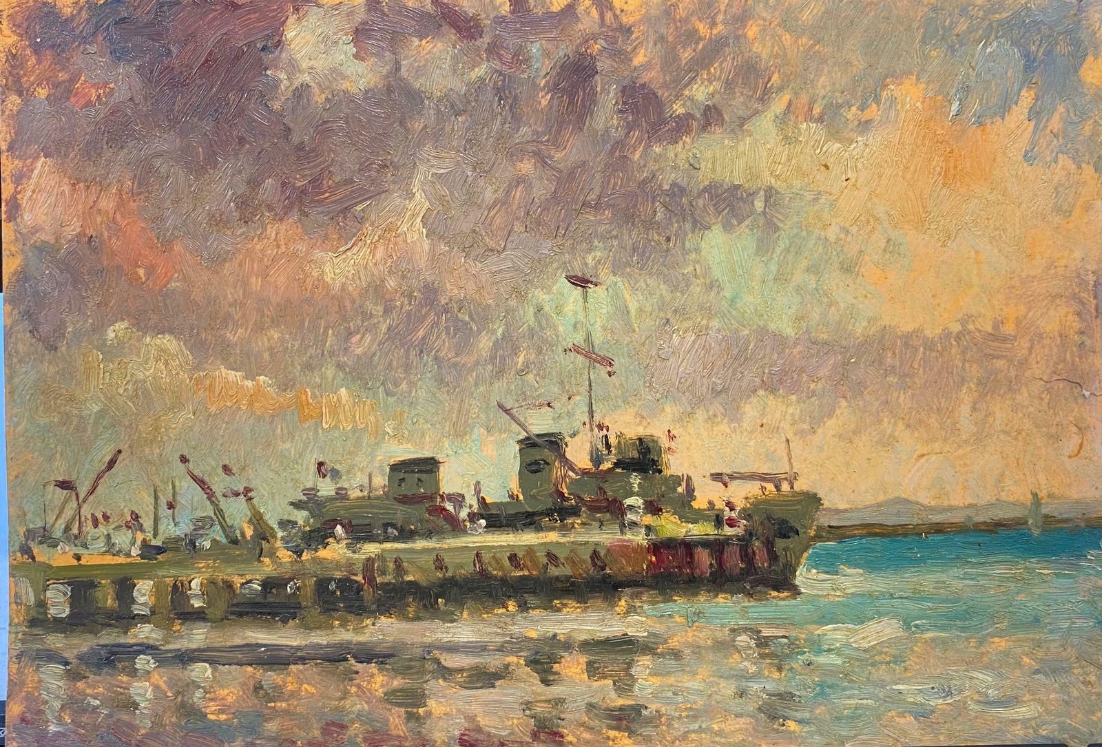 Maurice Mazeiliemaurice Mazeilie   French Impressionist Oil   Shipping Harbour