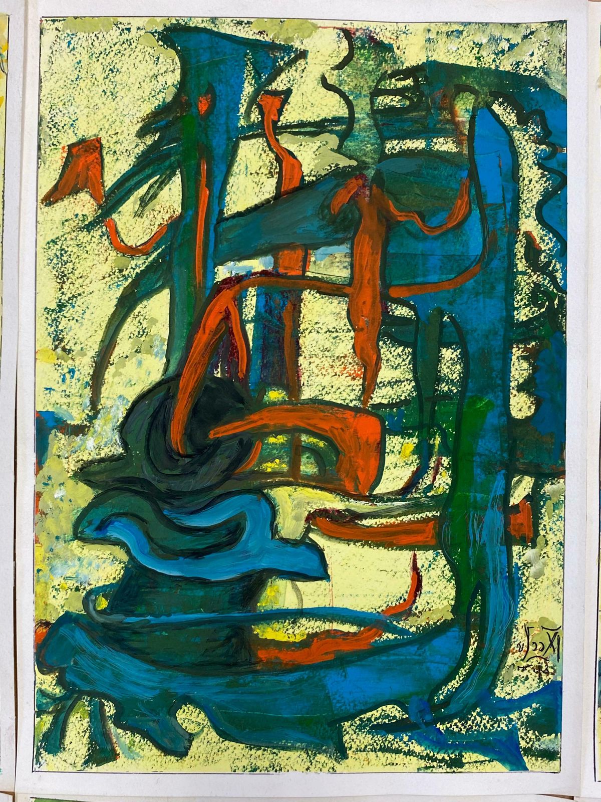 Unknownset Of 9 Original French Abstract Oil Paintings   Each Signed & Dated C. 1993 photo vintage