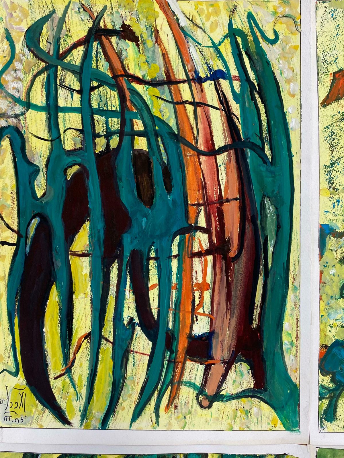 photo furniture Unknownset Of 9 Original French Abstract Oil Paintings   Each Signed & Dated C. 1993