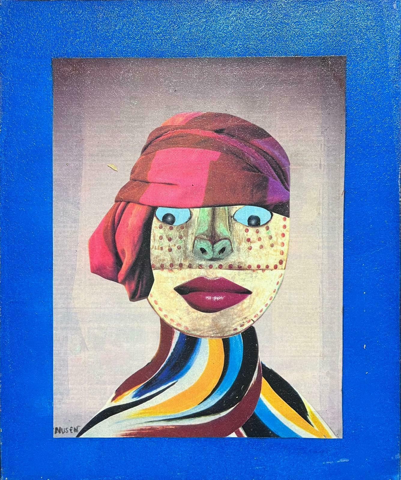 French Abstract1980's French Abstract Surrealist Figure Original Oil Amazing Bright Colors1984