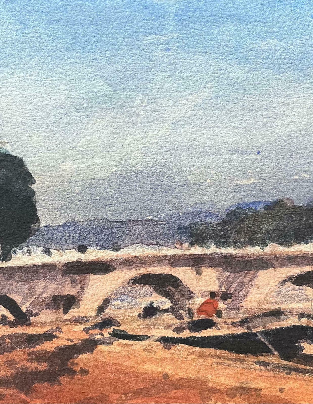 Maurice Mazeiliefrench Impressionist Watercolor Of Pont Neuf With Riverside Walk In Paris20th Century photo 244.0