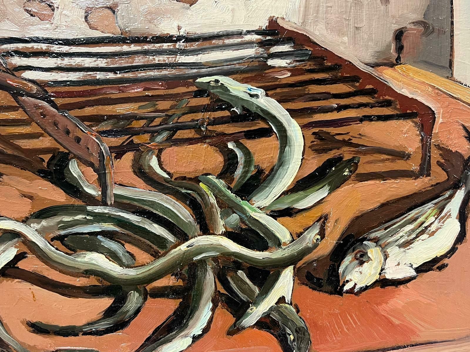 Georges Bordonovecontemporary French Impressionist Oil Sardines And Fish photo vinterior