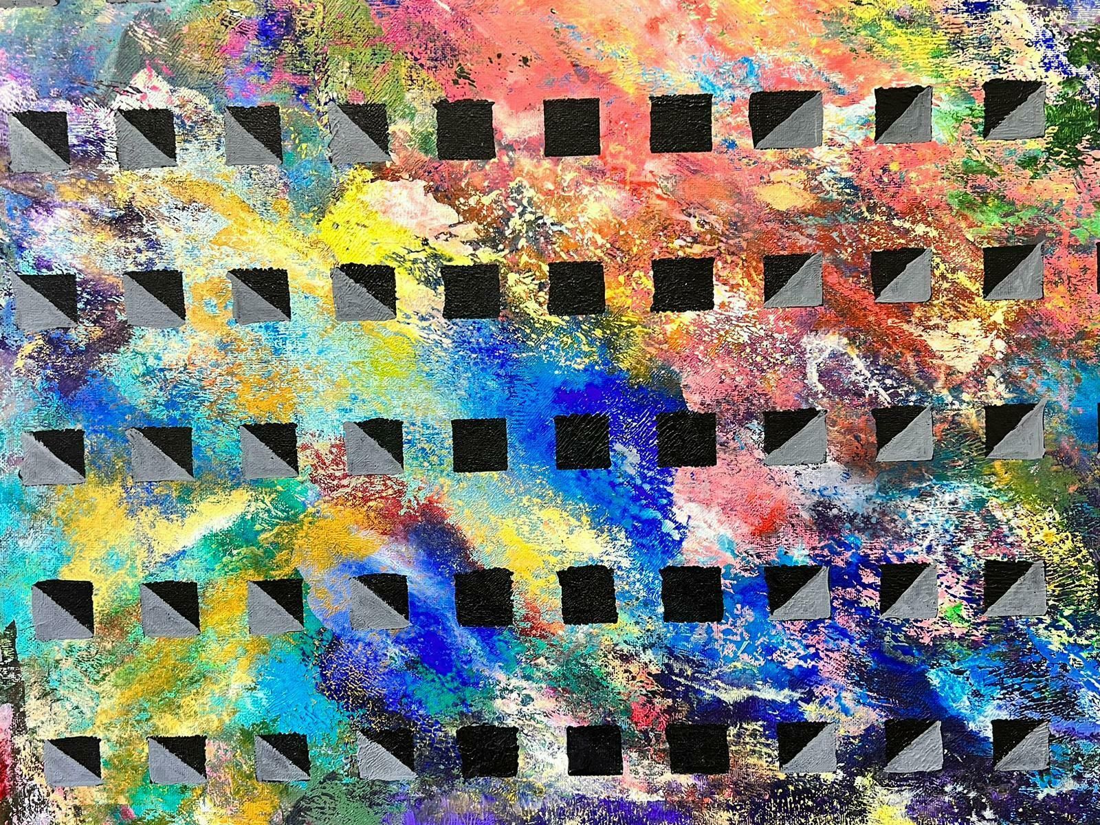 Contemporary British Colorful Modern British Abstract Painting Geometric Patterns And Design photo Art