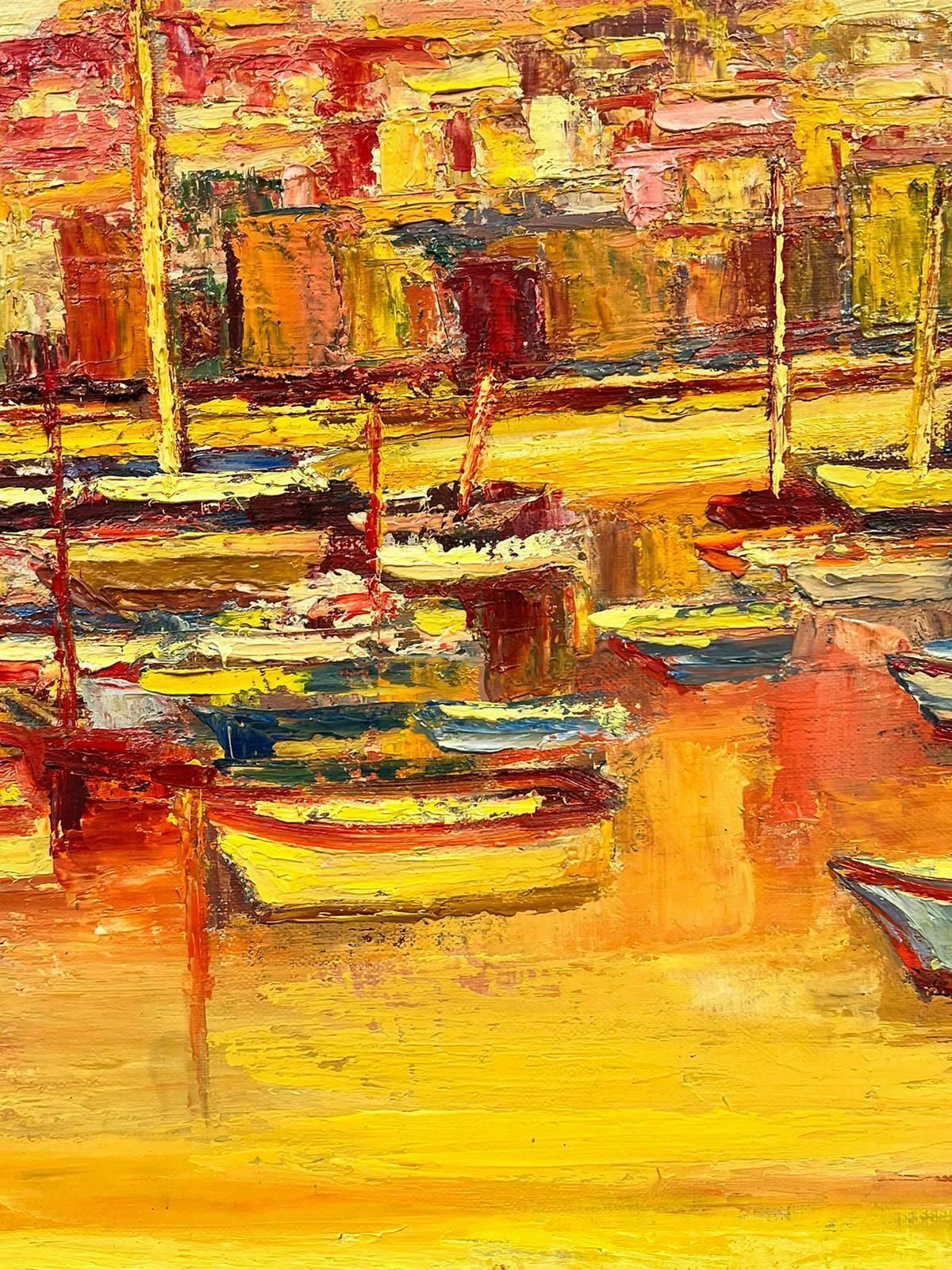 Josine Vignonmarseille Harbour 1960s French Impressionist Oil Burnt Orange Sienna Ochre Color1960's photo vinterior