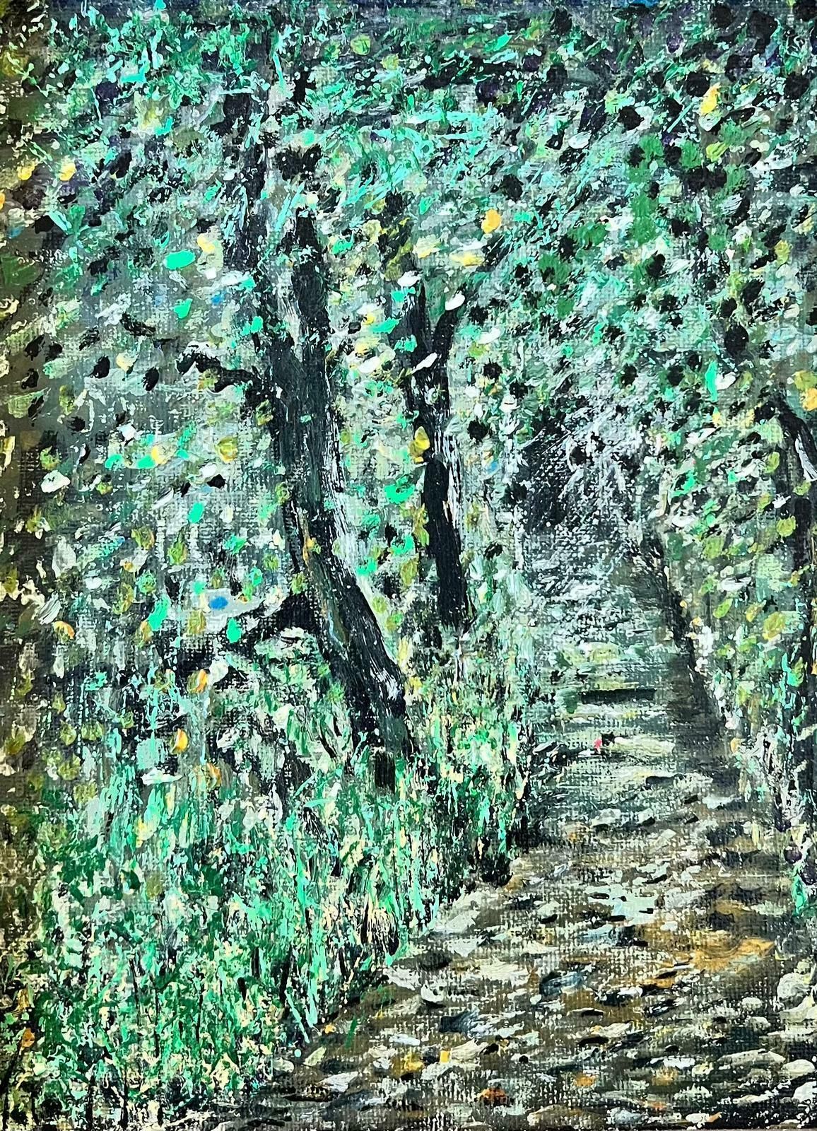 Contemporary British Colourful Modern British Painting Abstract Sunny Woodland Pathway photo furniture
