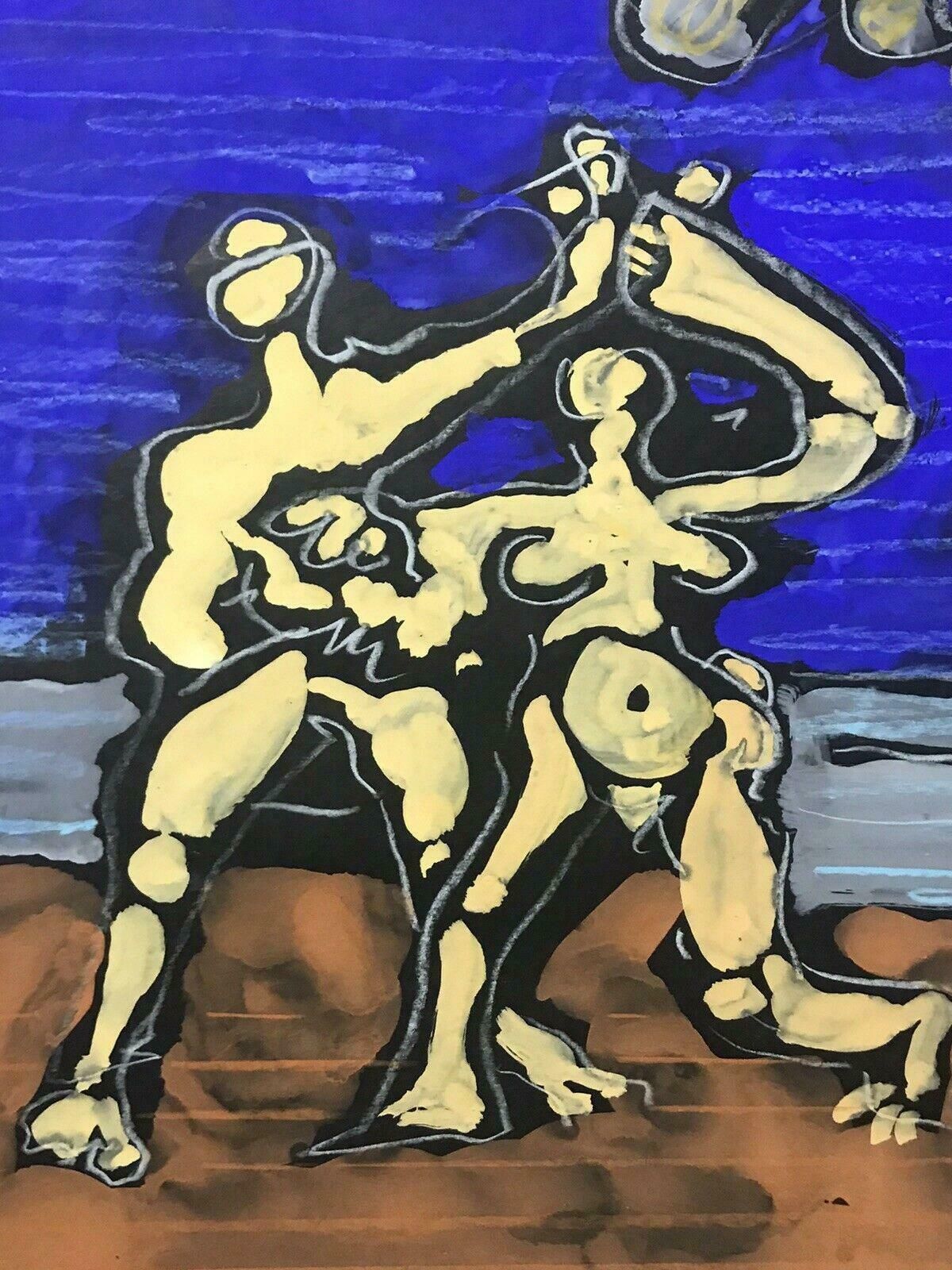 Roger Hersonroger Herson (1922 2008) Signed French Abstract Painting   Surrealist Figures20th Century photo for sale