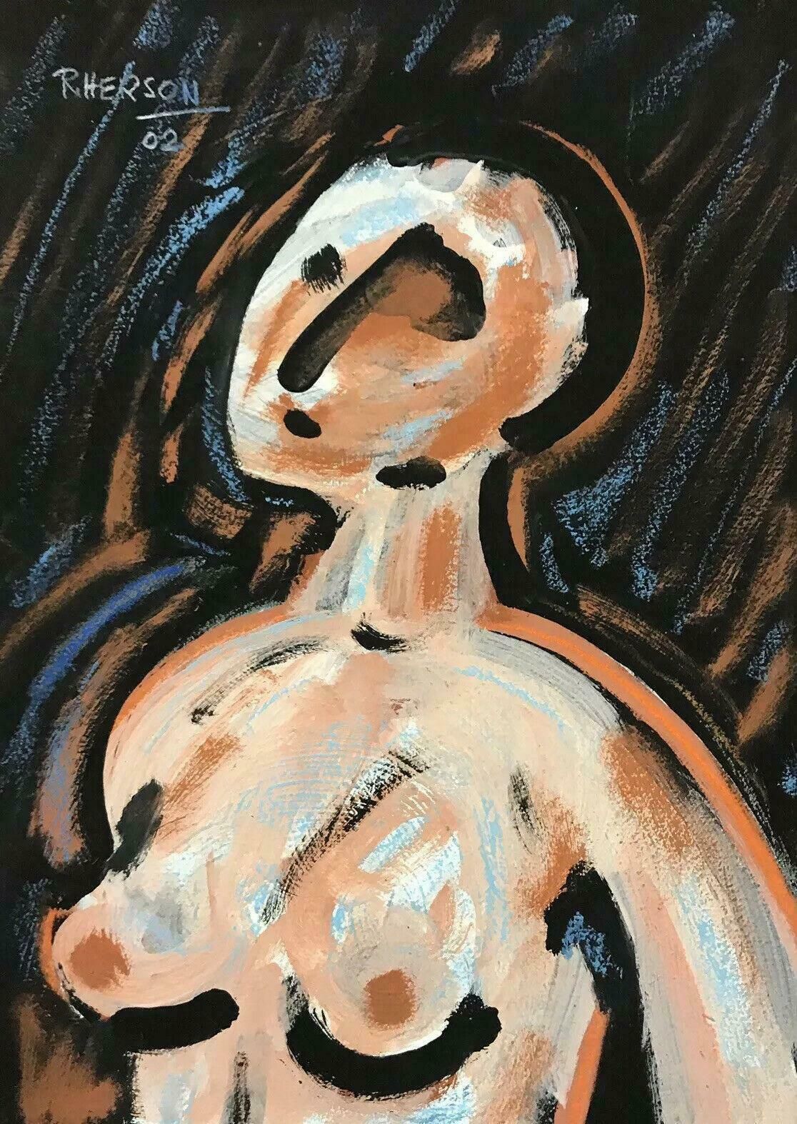 Roger Hersonsigned French Abstract Nude Painting   Nude Woman20th Century